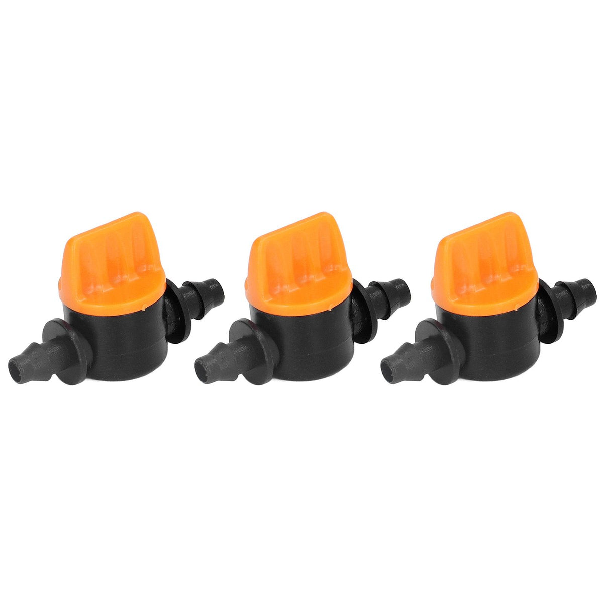 100Pcs 4/7 Barb Valve Irrigation Mini Pipe Water Valve Through Type Valve Misting Tube Valve for Garden Seeding Cultivation Irrigation