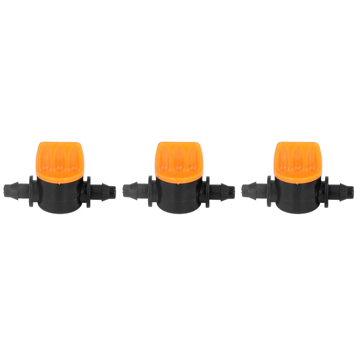 100Pcs 4/7 Barb Valve Irrigation Mini Pipe Water Valve Through Type Valve Misting Tube Valve for Garden Seeding Cultivation Irrigation