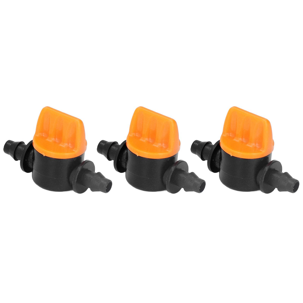 100Pcs 4/7 Barb Valve Irrigation Mini Pipe Water Valve Through Type Valve Misting Tube Valve for Garden Seeding Cultivation Irrigation