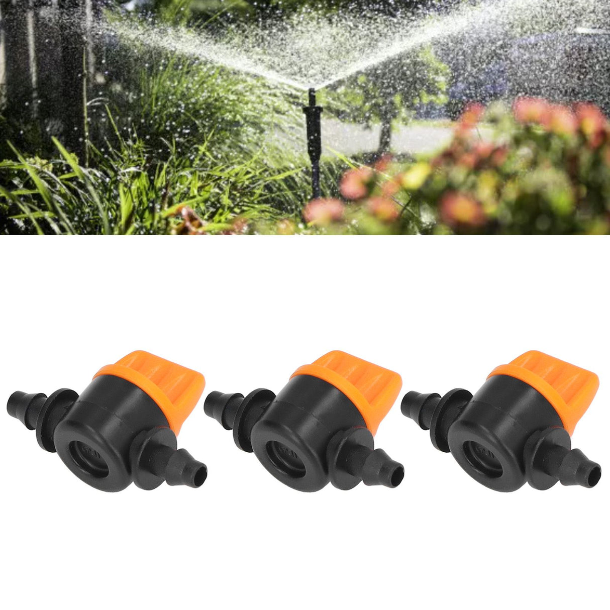 100Pcs 4/7 Barb Valve Irrigation Mini Pipe Water Valve Through Type Valve Misting Tube Valve for Garden Seeding Cultivation Irrigation