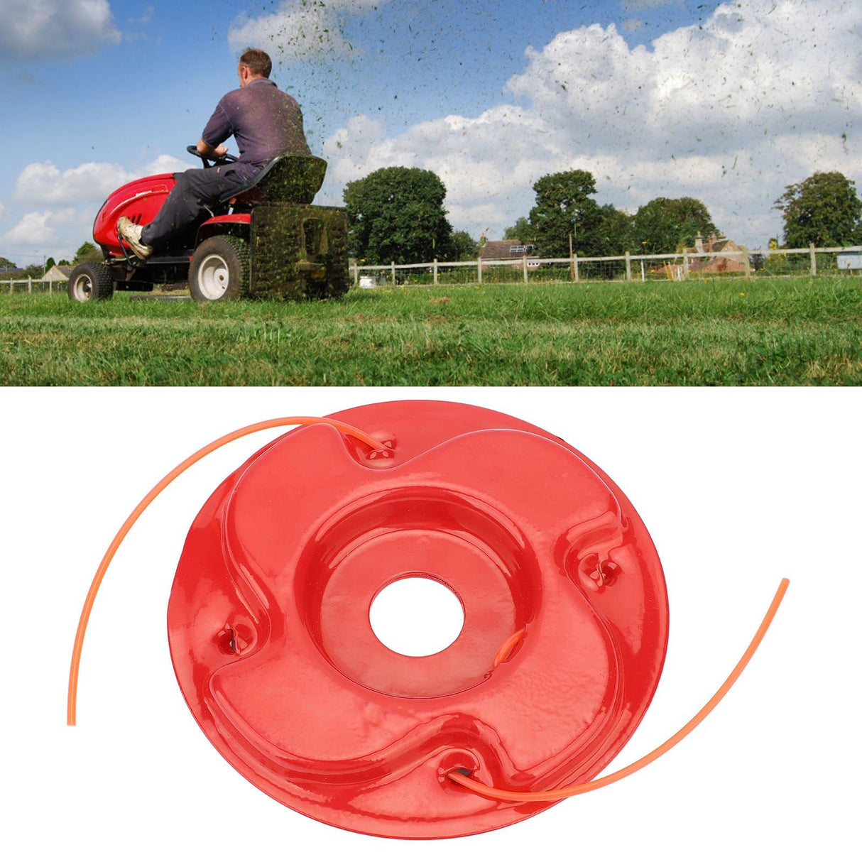 String Trimmer Head Universal Red Iron Lawn Mower Weeder Trimmer Head Replacement for Agriculture Style 1