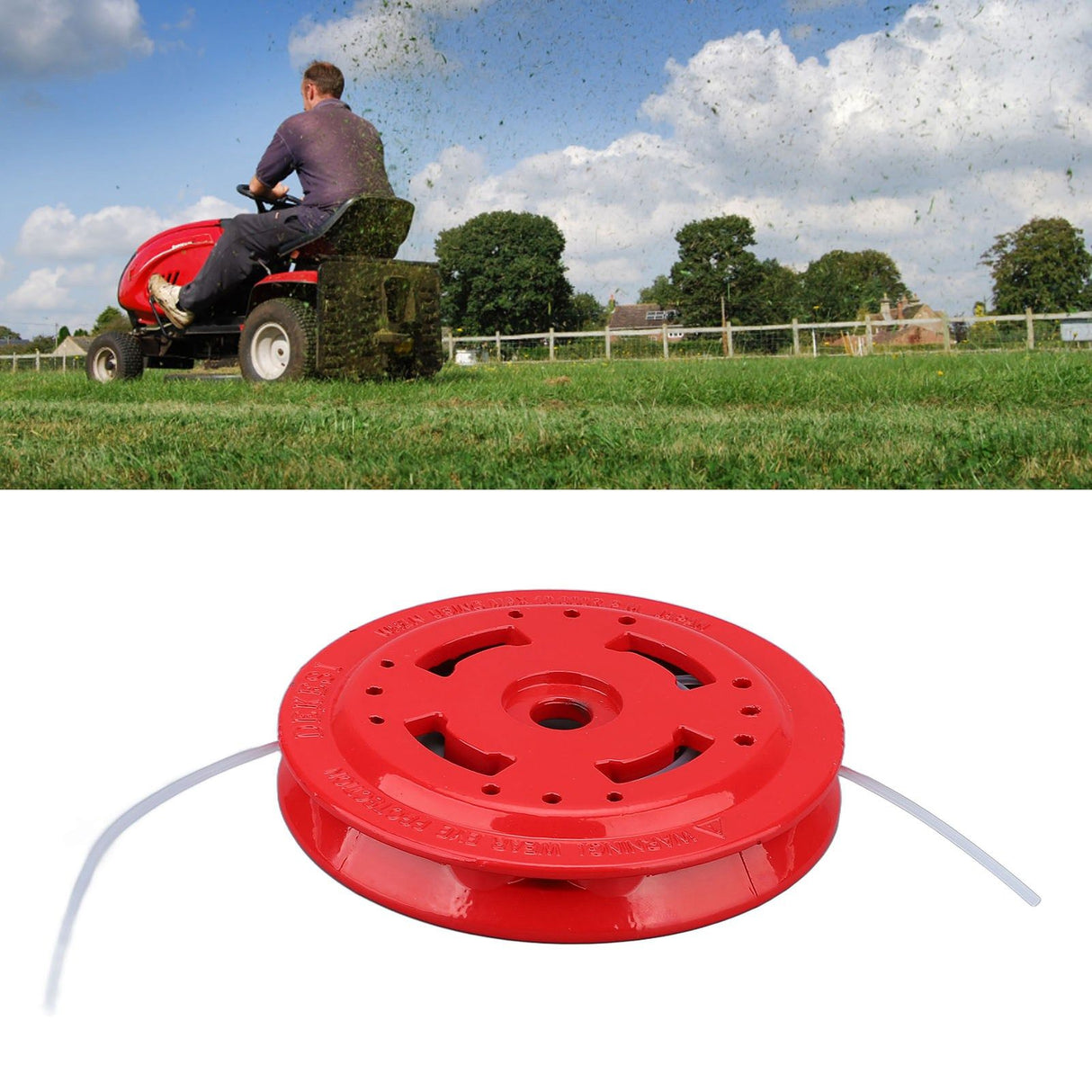 String Trimmer Head Universal Red Iron Lawn Mower Weeder Trimmer Head Replacement for Agriculture Style 2