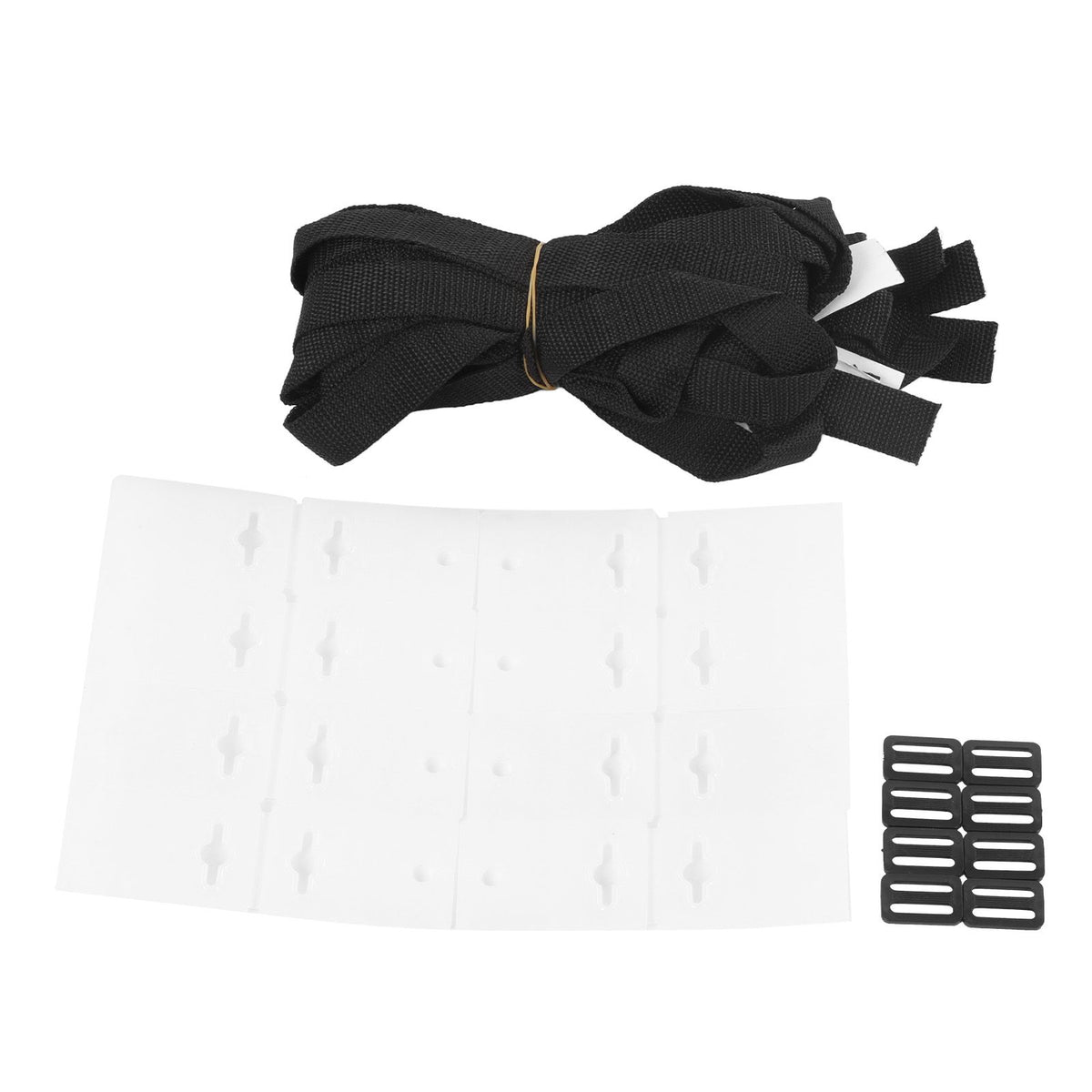 8 Sets Swimming Pool Roller Strap Solar Cover Reel Attachment Kit with Cord Plates and Buckles