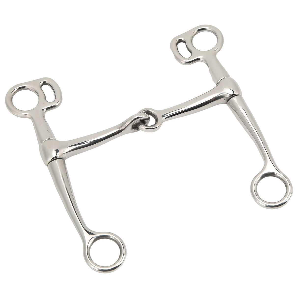 Horse Breaking Bit Stainless Steel 125mm Jointed Mouth Bit Equipment with Turn Cheek for Training
