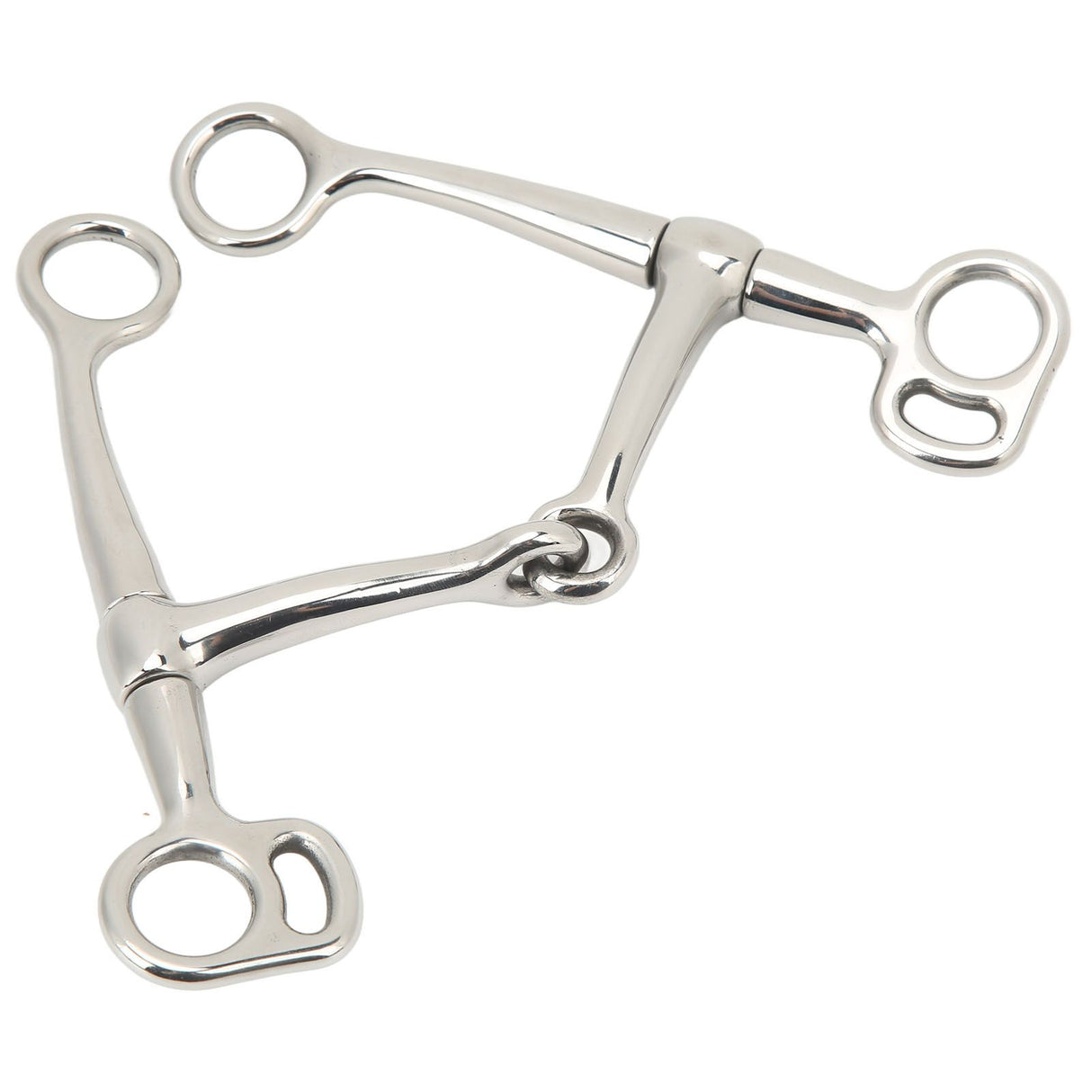 Horse Breaking Bit Stainless Steel 125mm Jointed Mouth Bit Equipment with Turn Cheek for Training