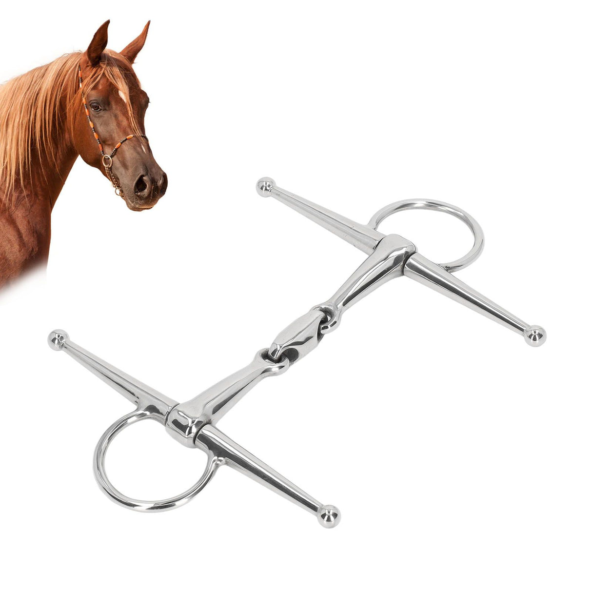 135mm Horse Mouth Bit Stainless Steel Horse Cheek Snaffle for Cultivation Outdoor Gift