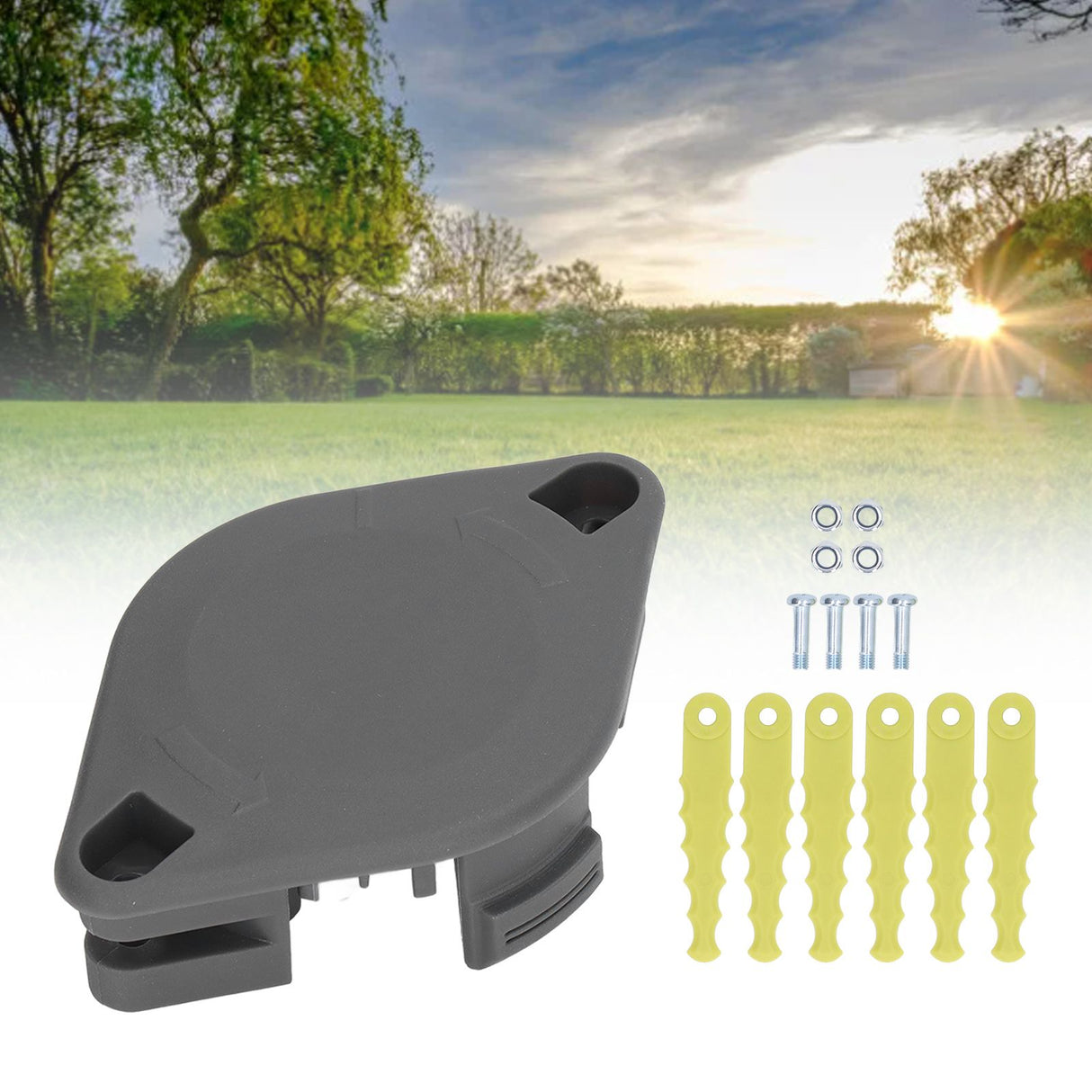 String Trimmers Bladed Head Auto Feed String Trimmers Fixed Line Spool with 6 Replacement Blades for Ryobi 18V 24V 40V