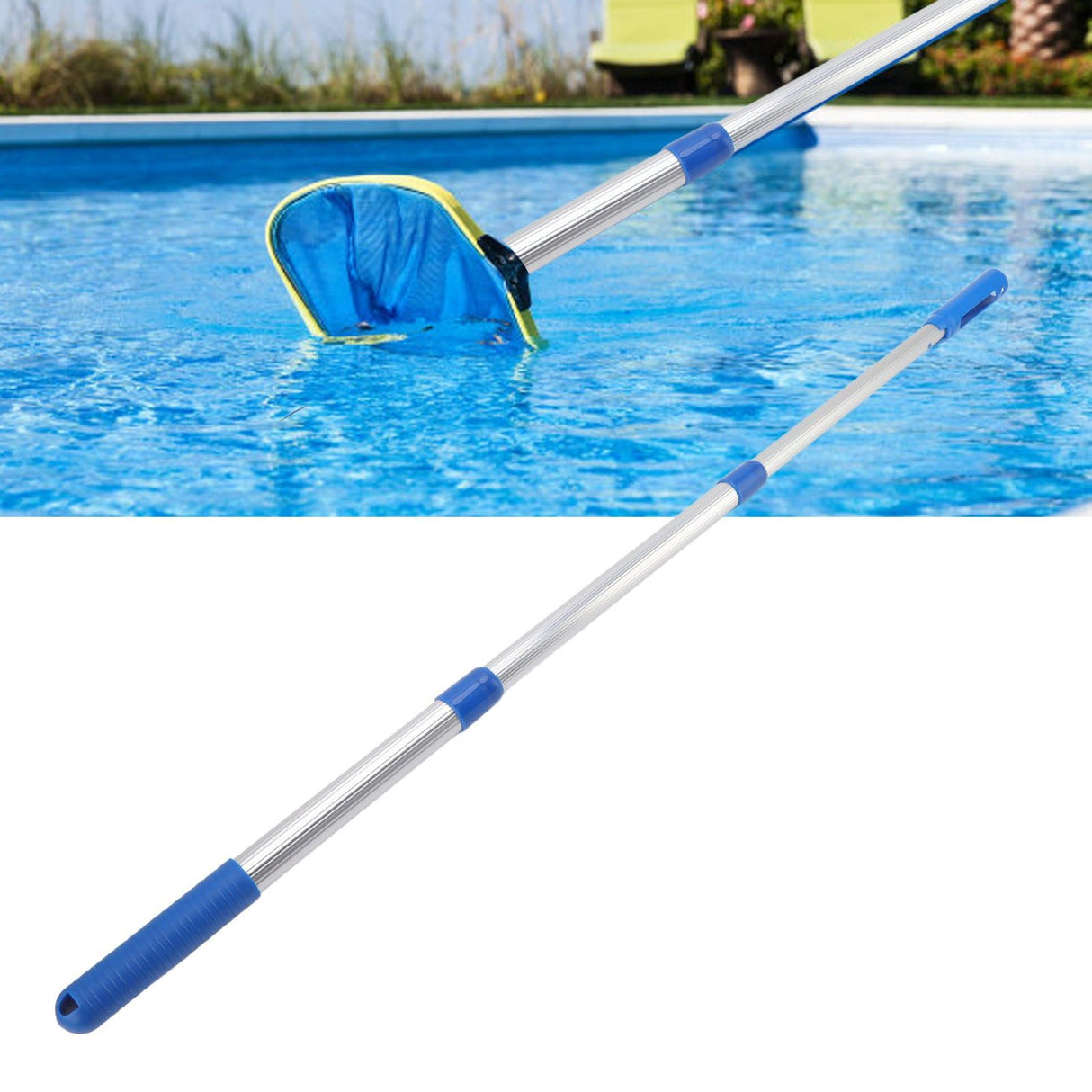 Swimming Pool Pole 3 Section Telescopic Pole Aluminum Detachable Swimming Pool Cleaning Accessories