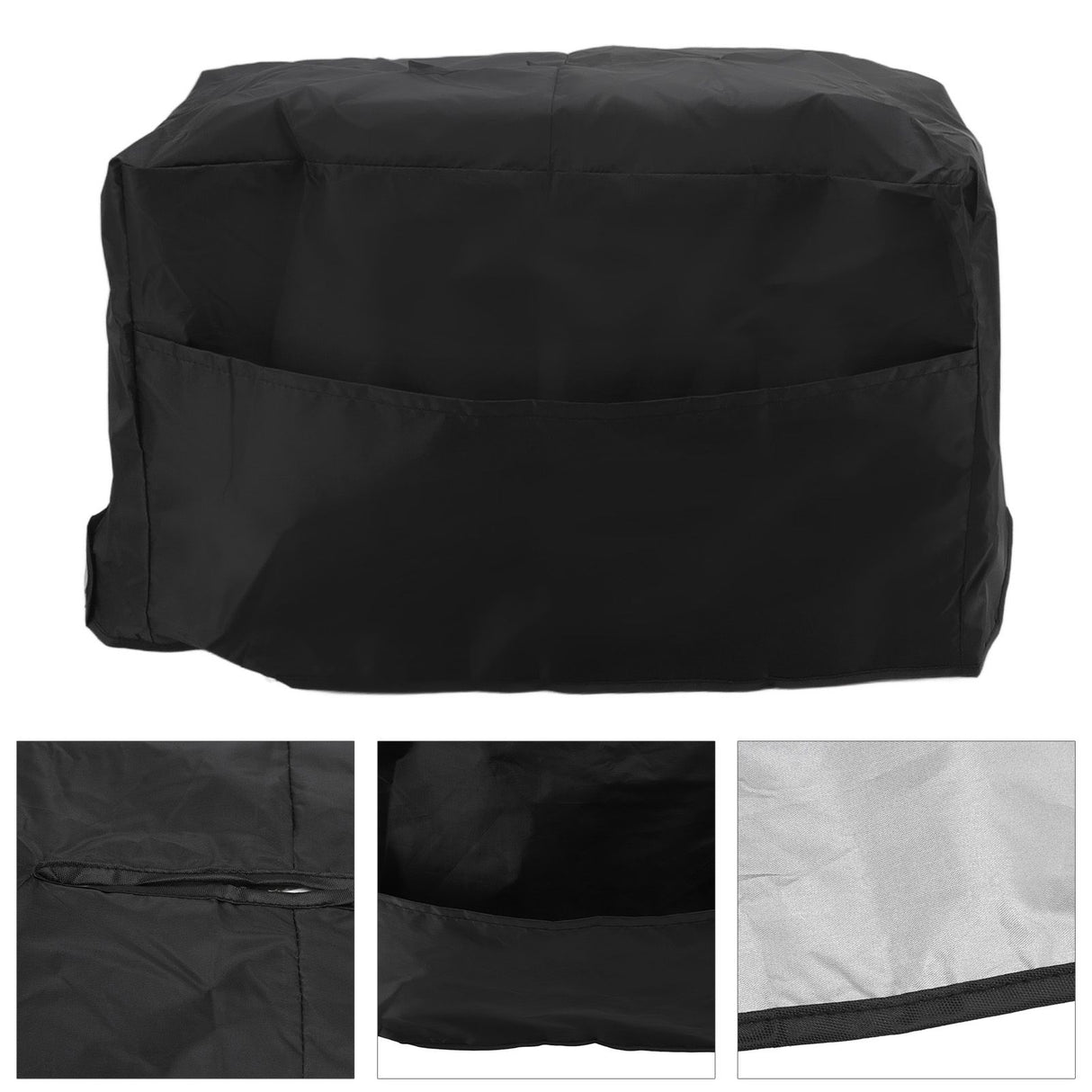 Welding Machine Canopy Waterproof 190T Silver Plated Polyester Taffeta UV Proof Welder Dust Cover for Garden Balcony 50x25x31cm/19.7x9.8x12.2in Black
