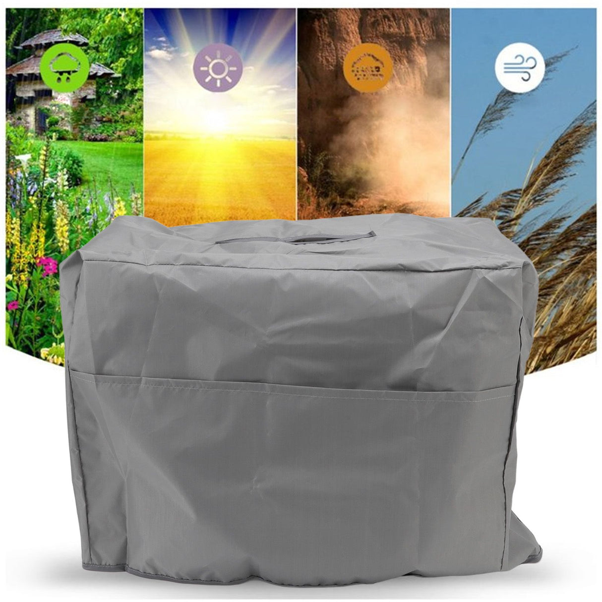 Welding Machine Canopy Waterproof 190T Silver Plated Polyester Taffeta UV Proof Welder Dust Cover for Garden Balcony 50x25x31cm/19.7x9.8x12.2in Grey