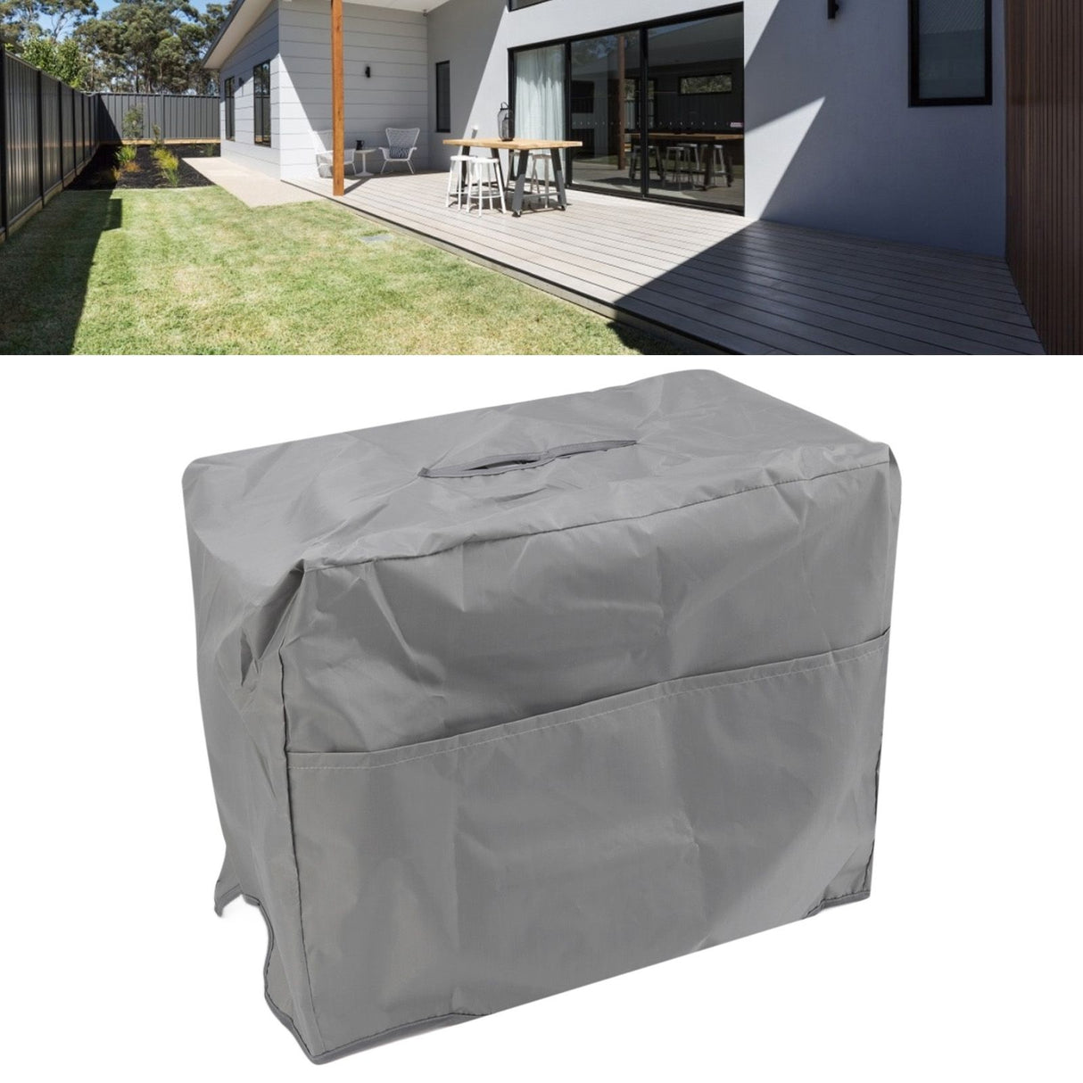 Welding Machine Canopy Waterproof 190T Silver Plated Polyester Taffeta UV Proof Welder Dust Cover for Garden Balcony 50x25x31cm/19.7x9.8x12.2in Grey