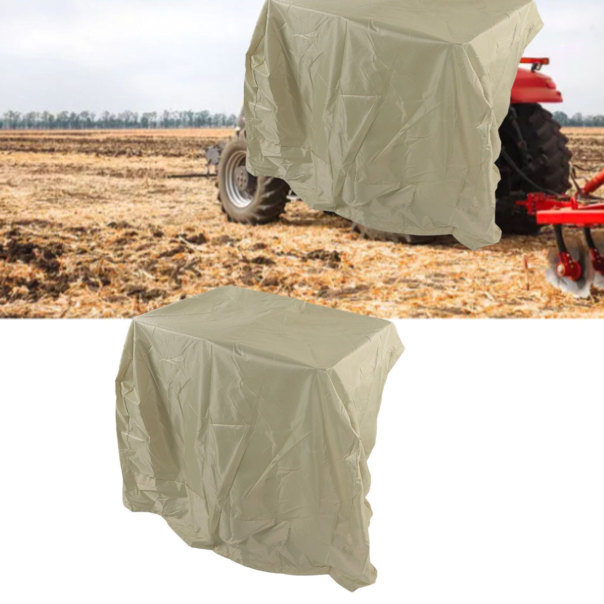 Snow Thrower Cover Multipurpose Waterproof UV Protection Large Portable Snow Shovel Dust Cover for Snow Thrower Beige