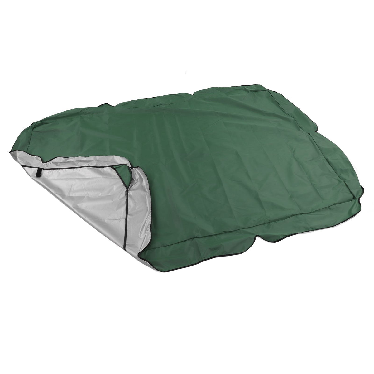 Outdoor Swing Canopy Silver Coated Oxford Cloth Waterproof Swing Chair Top Cover for Garden Sun Shade Accessory Dark Green