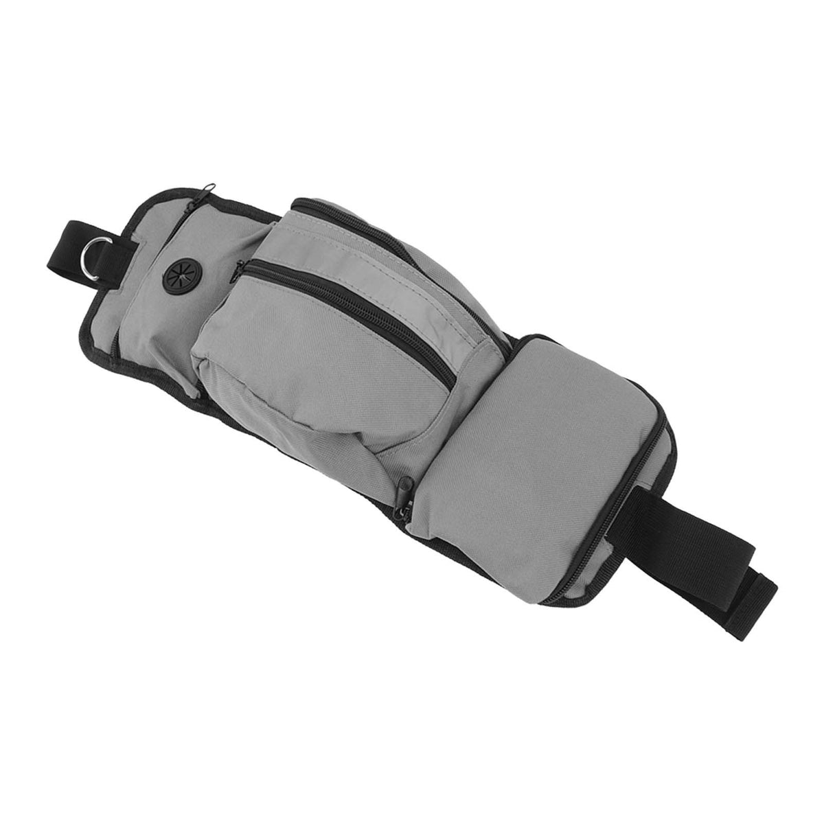 Pet Training Waist Pouch Bag Polyester Multiple Pockets Removable Snack Bag for Outdoor Grey