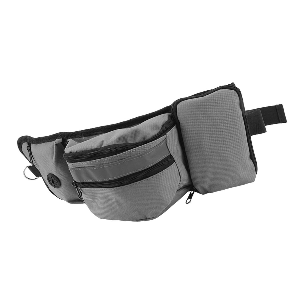 Pet Training Waist Pouch Bag Polyester Multiple Pockets Removable Snack Bag for Outdoor Grey