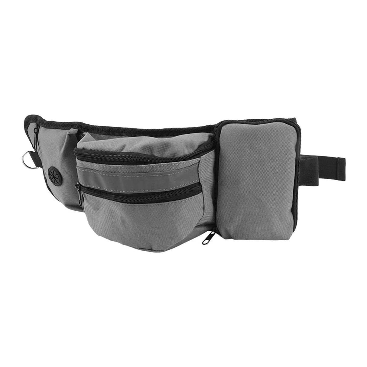 Pet Training Waist Pouch Bag Polyester Multiple Pockets Removable Snack Bag for Outdoor Grey