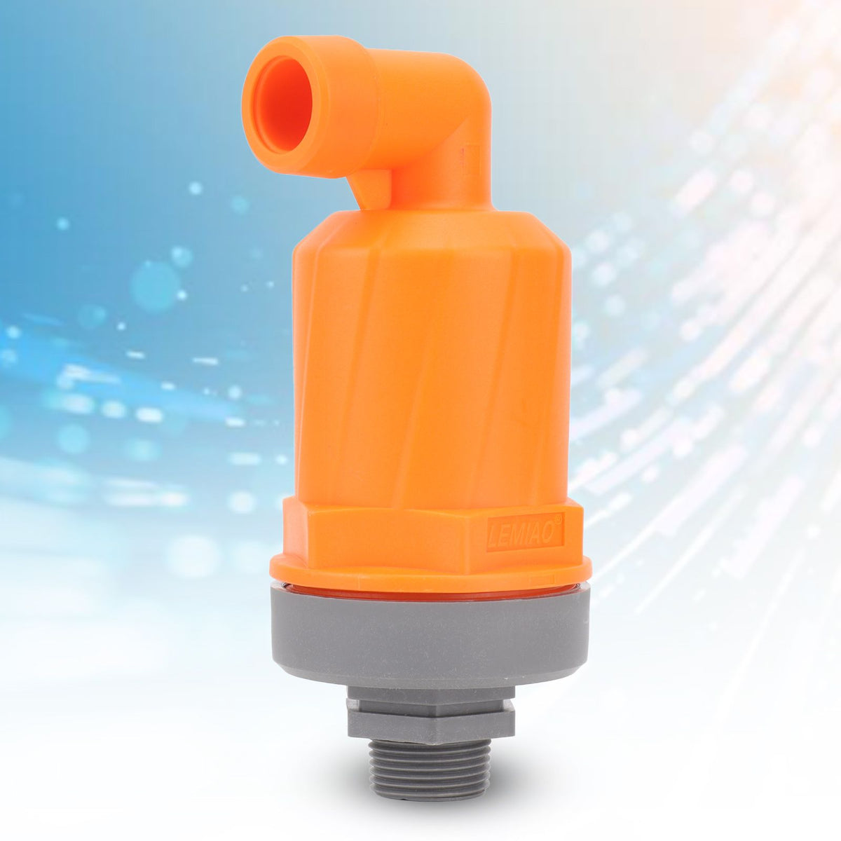 Orange Automatic Air Vent Valve High Hardness Great Flowing Rate PP Exhaust Vent Valve Top G1/2 Bottom G1 Fast Type 6632A PP