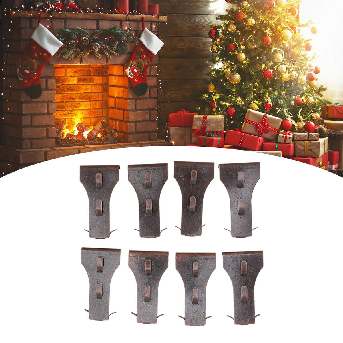 8Pcs Brick Hook Clips Steel Brick Hanger Fits Standard Size Bricks 2 1/4 Inch to 2 3/8 Inch in Height