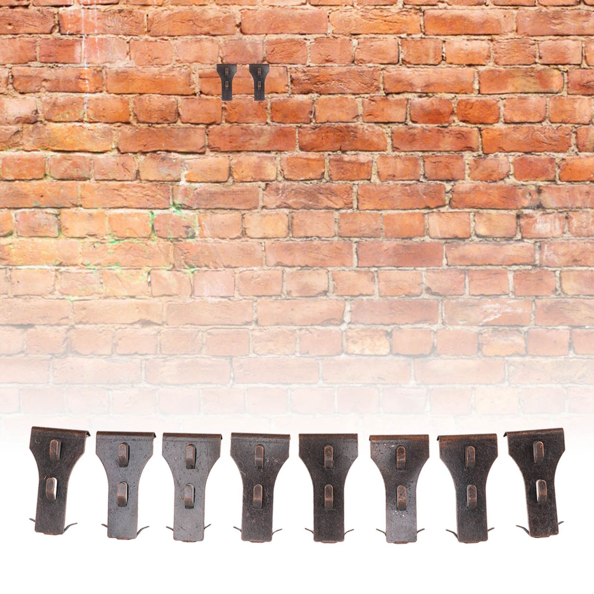 8Pcs Brick Hook Clips Steel Brick Hanger Fits Standard Size Bricks 2 1/4 Inch to 2 3/8 Inch in Height