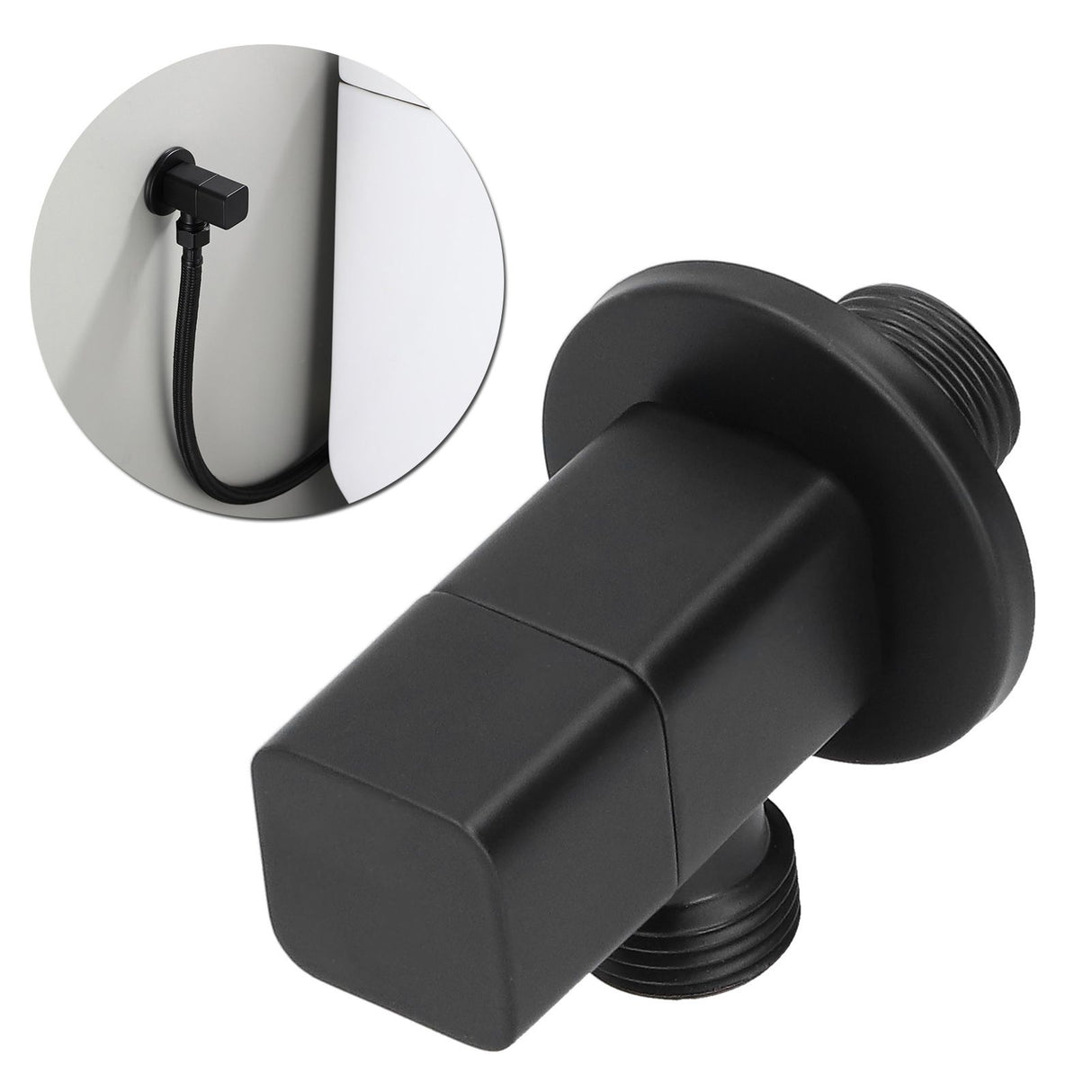G1/2 Angle Valve Mixer Water Stop Valve Bathroom Toilet Washbasin Accessory Black