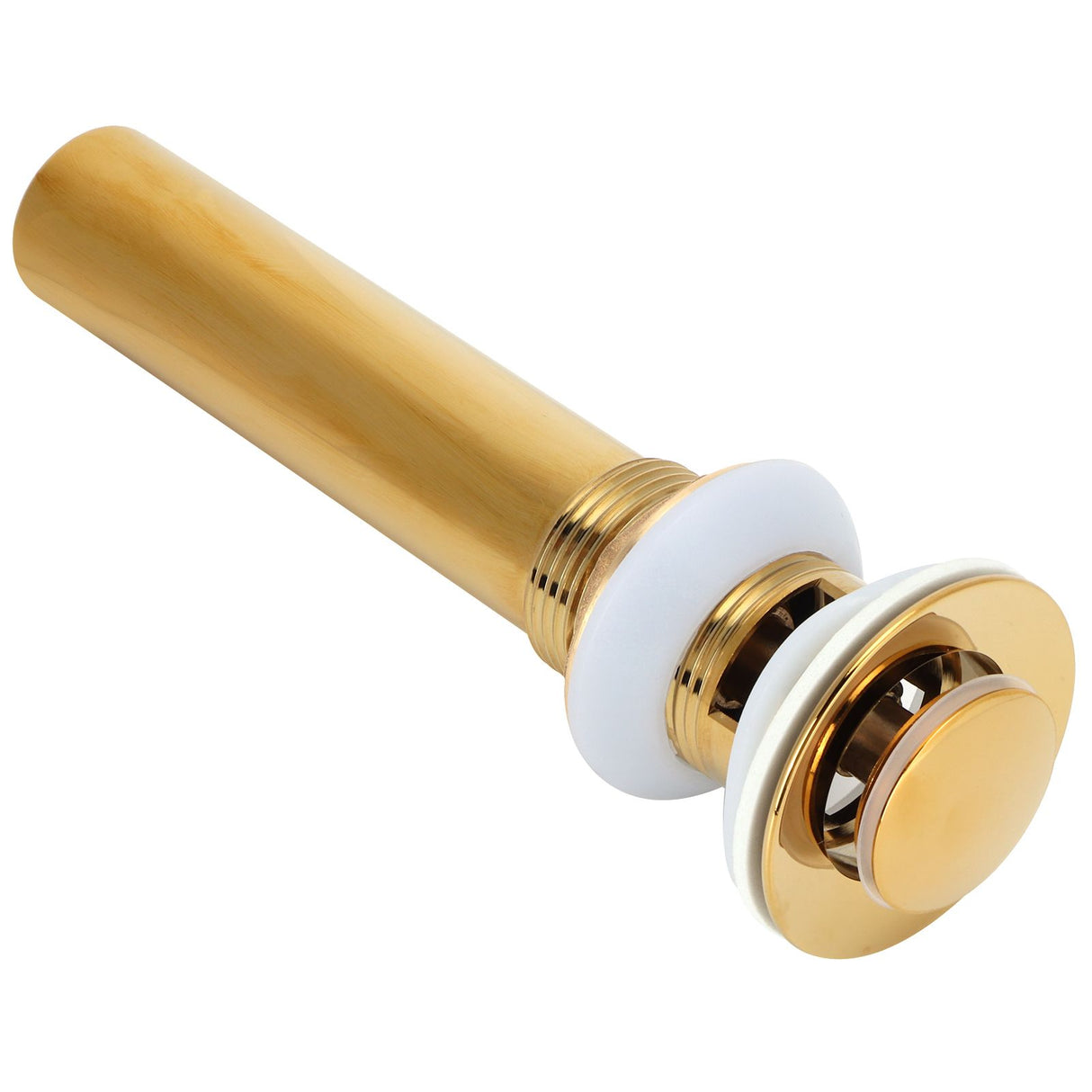 Gold Sink Drain without Overflow Anti Clog Bathroom Faucet Wash Basin Drain Stopperwith Hole