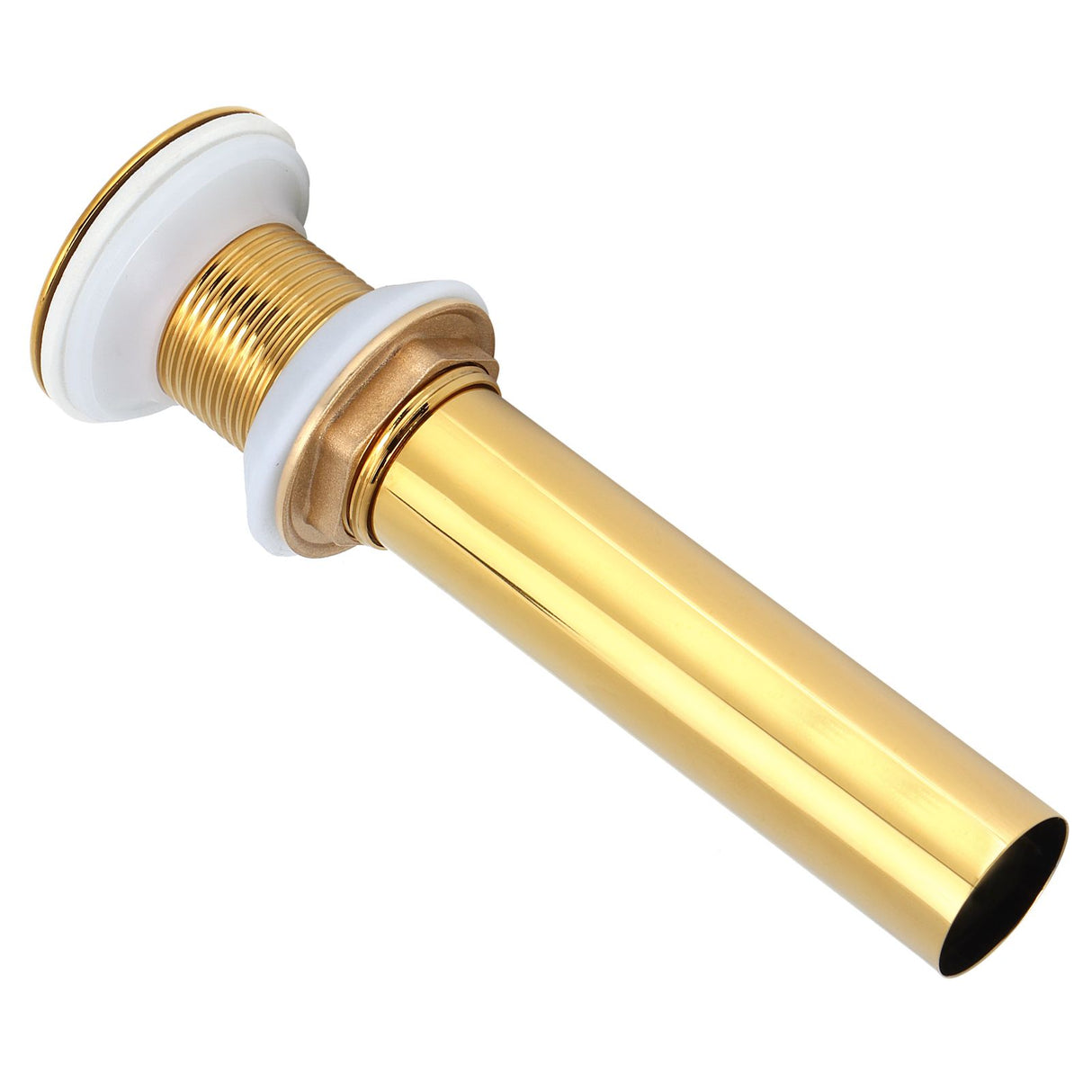 Gold Sink Drain without Overflow Anti Clog Bathroom Faucet Wash Basin Drain Stopperwithout Hole