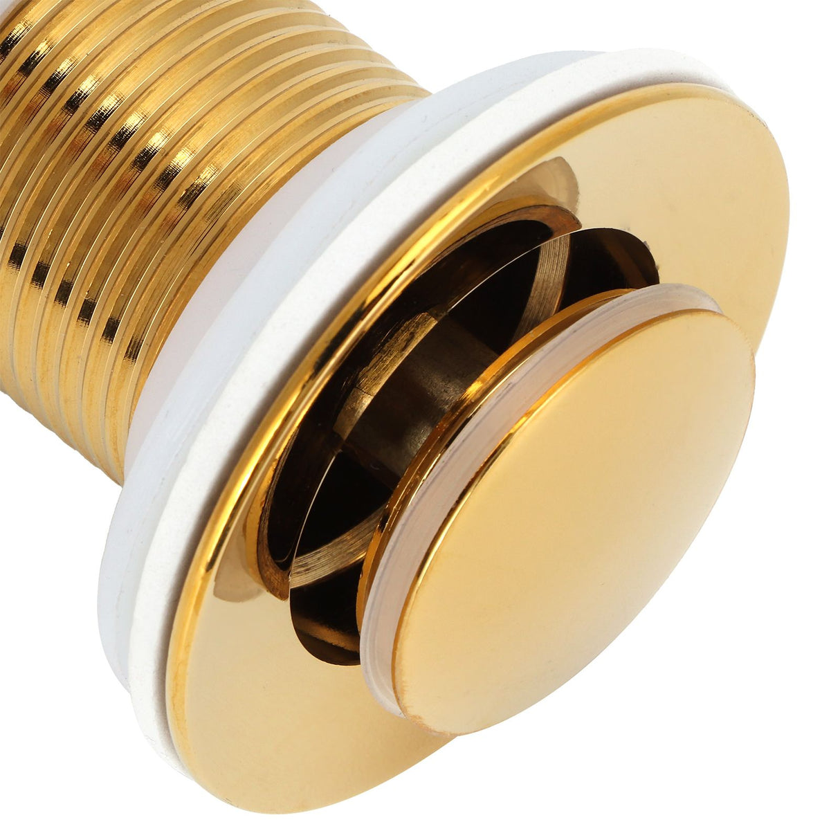 Gold Sink Drain without Overflow Anti Clog Bathroom Faucet Wash Basin Drain Stopperwithout Hole