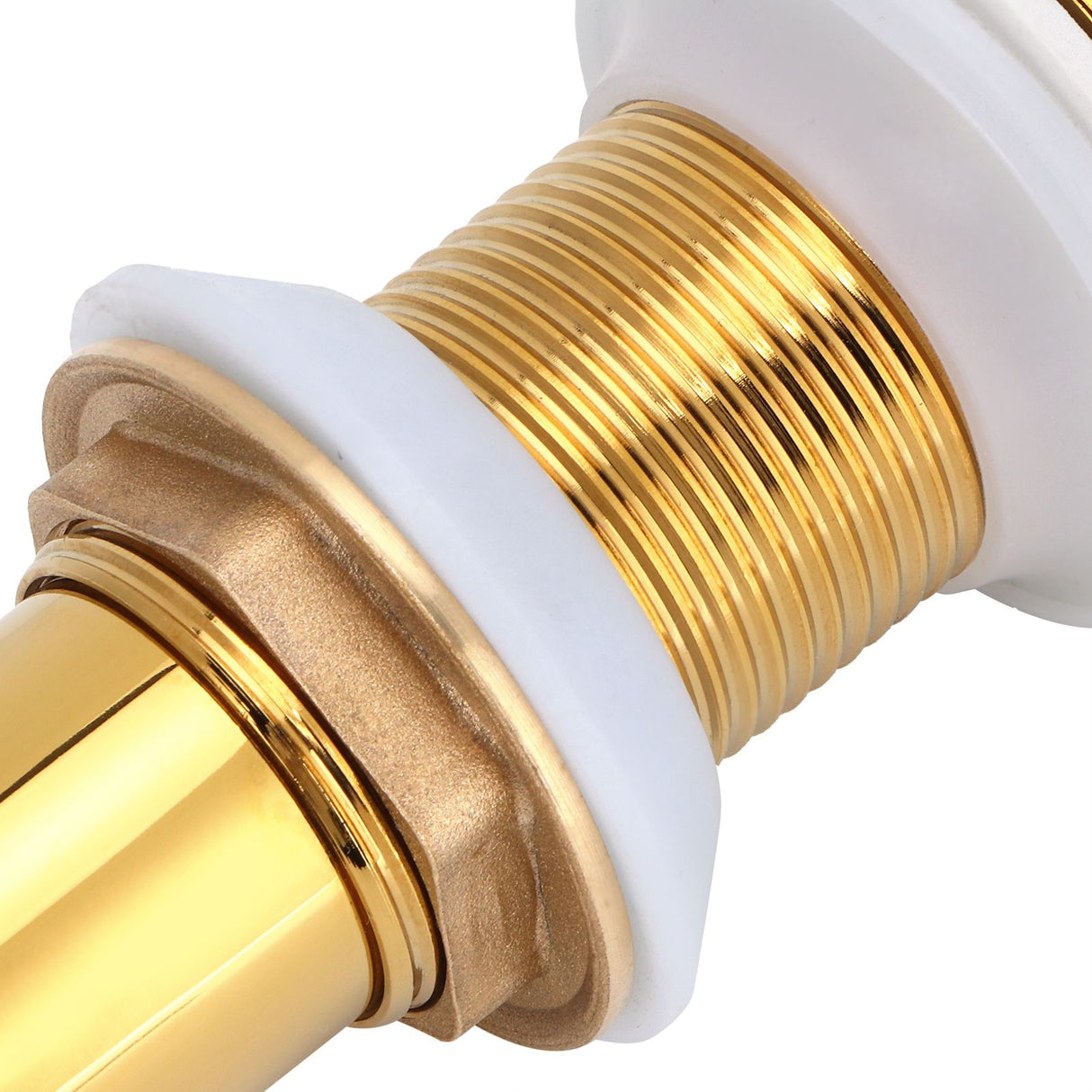 Gold Sink Drain without Overflow Anti Clog Bathroom Faucet Wash Basin Drain Stopperwithout Hole