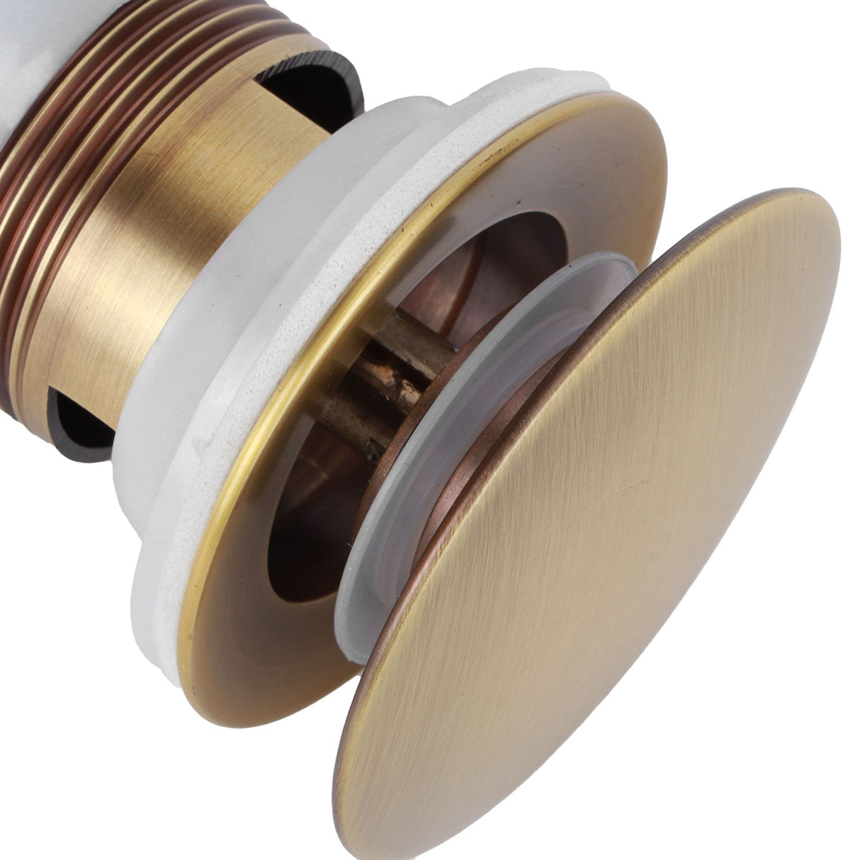 Brass Popup Drain Stopper Bathroom Basin Sink Draining Without Overflow AccessoryAntique Big Bouncing with Hole