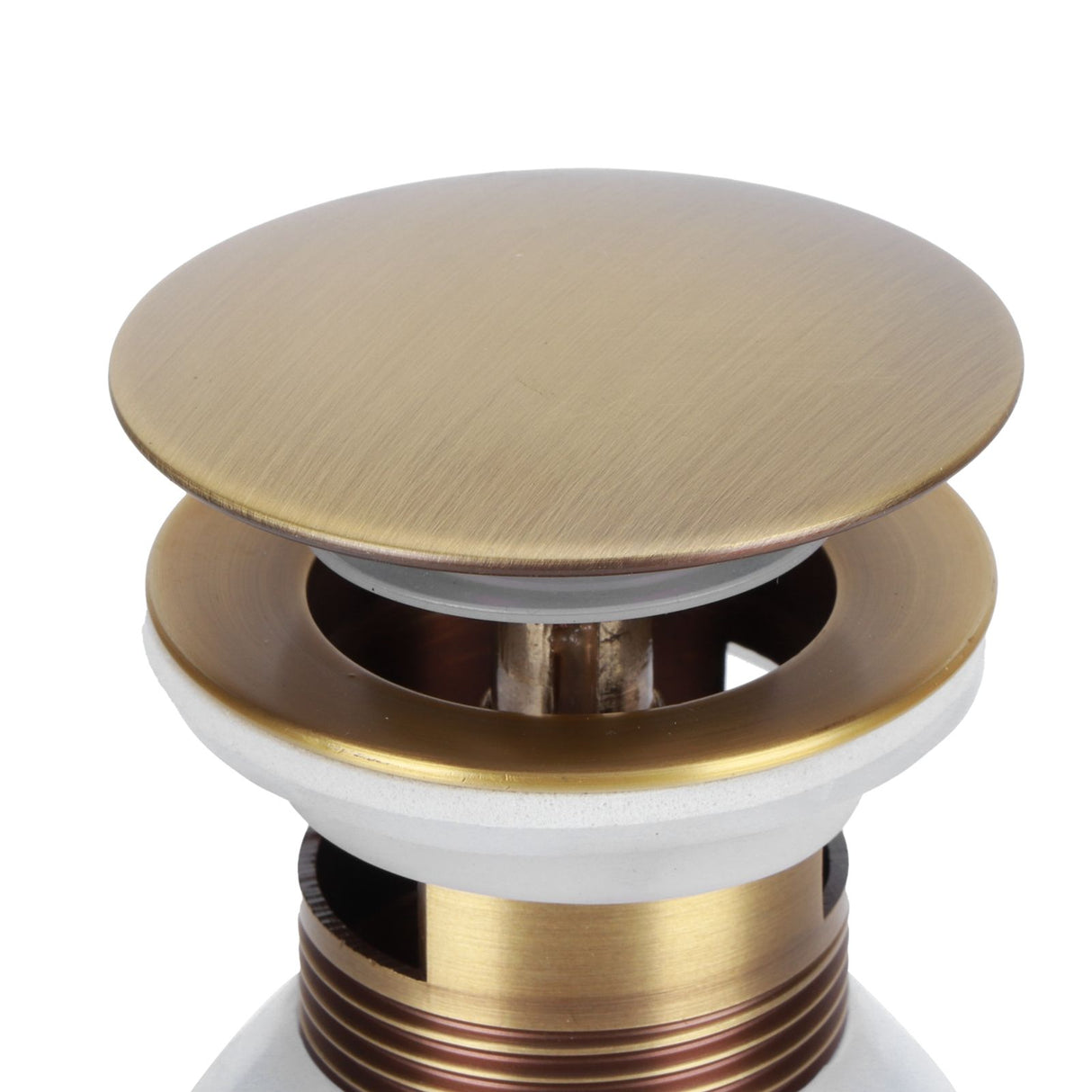 Brass Popup Drain Stopper Bathroom Basin Sink Draining Without Overflow AccessoryAntique Big Bouncing with Hole
