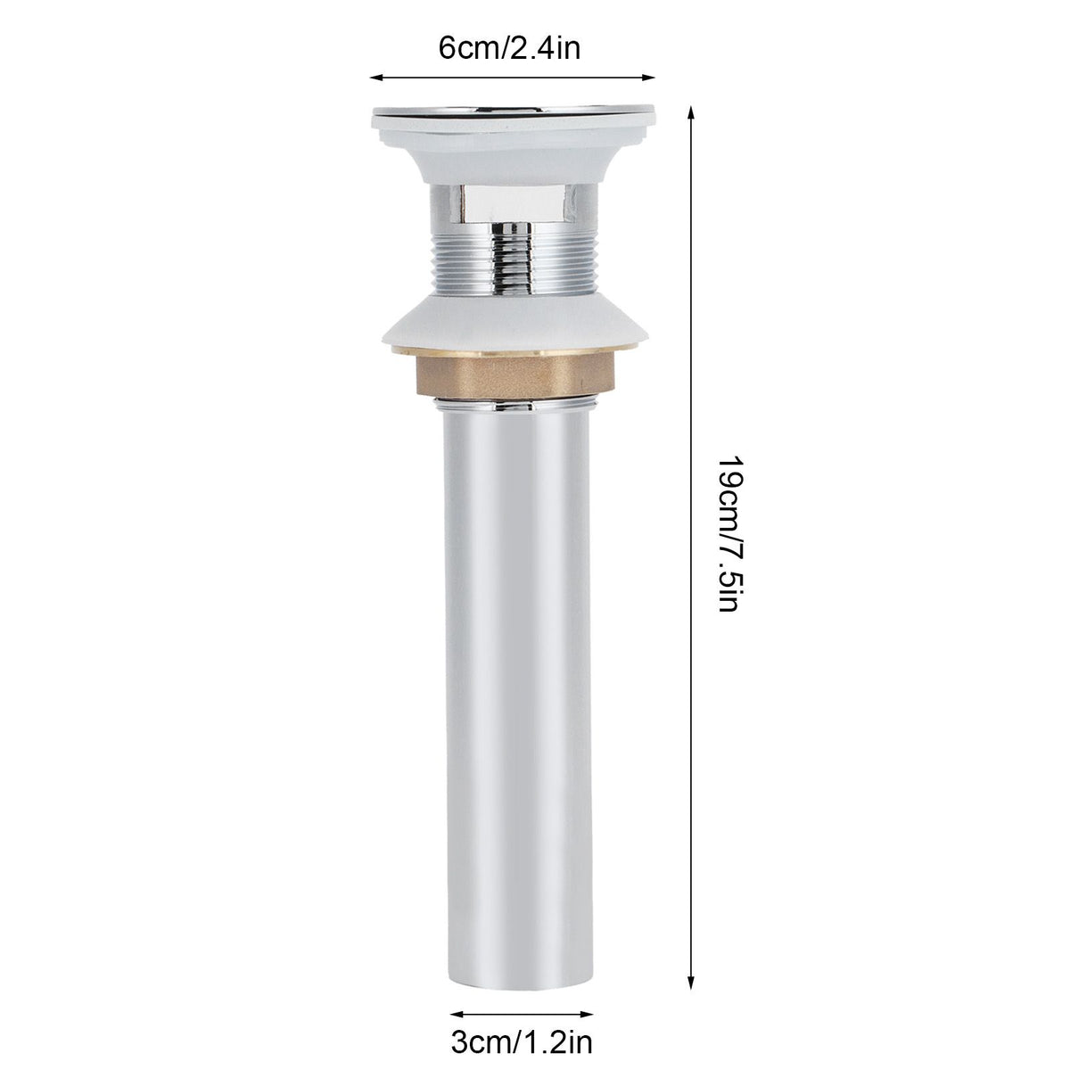 Bathroom Sink Drain Anti Clog Basin Popup Bounce Draining Stopper with Protective CoverWith Overflow Hole