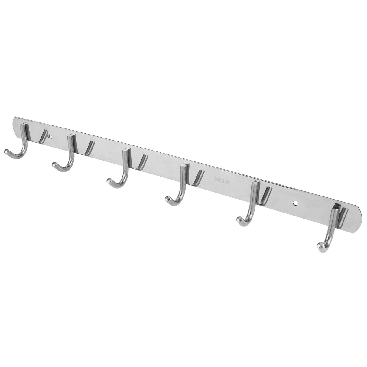6-Hooks Bathroom Towel Hanger Kitchen Stainless Steel Hook Frame Storage Rack Organizer