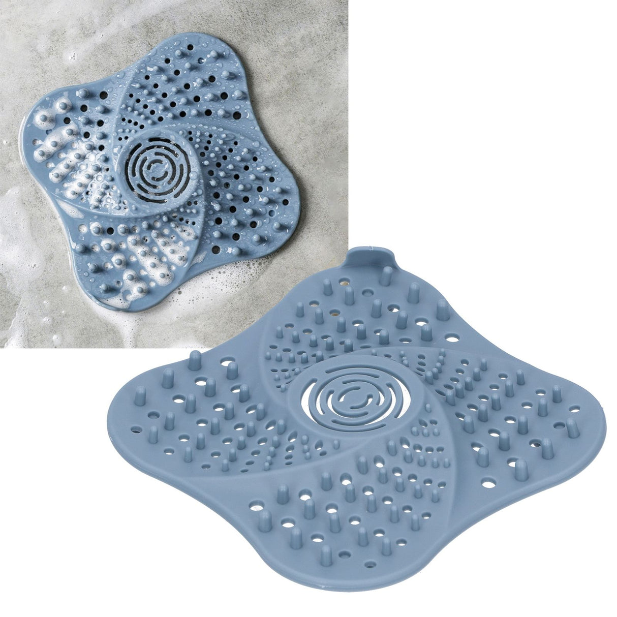 Bathroom Floor Drain Cover Hair Catcher Stopper Anti Blocking Sink Sewer Filter Blue