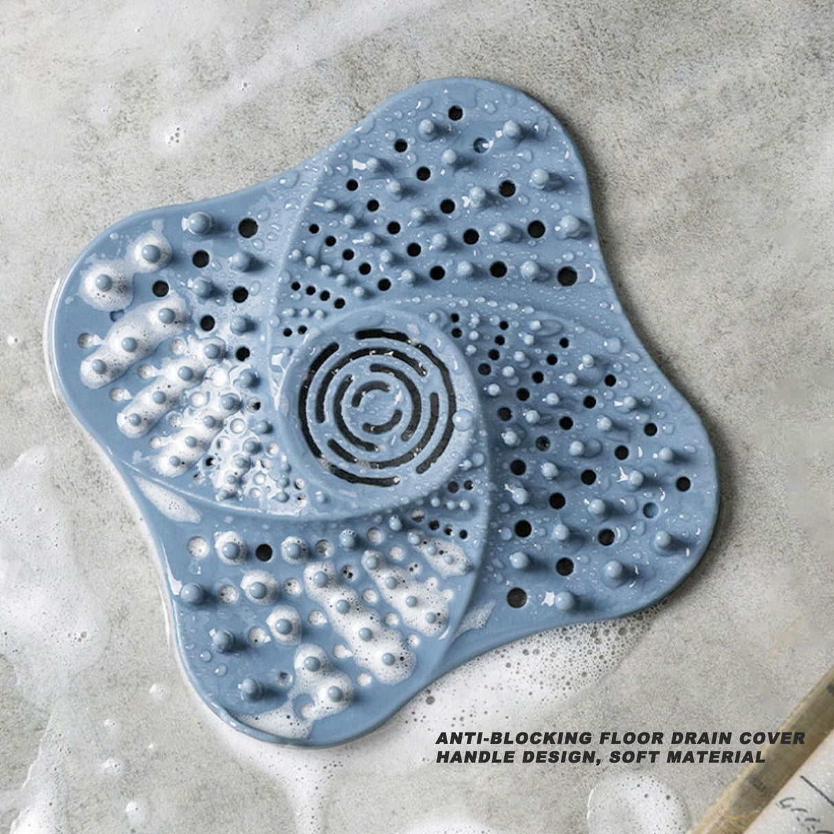 Bathroom Floor Drain Cover Hair Catcher Stopper Anti Blocking Sink Sewer Filter Blue