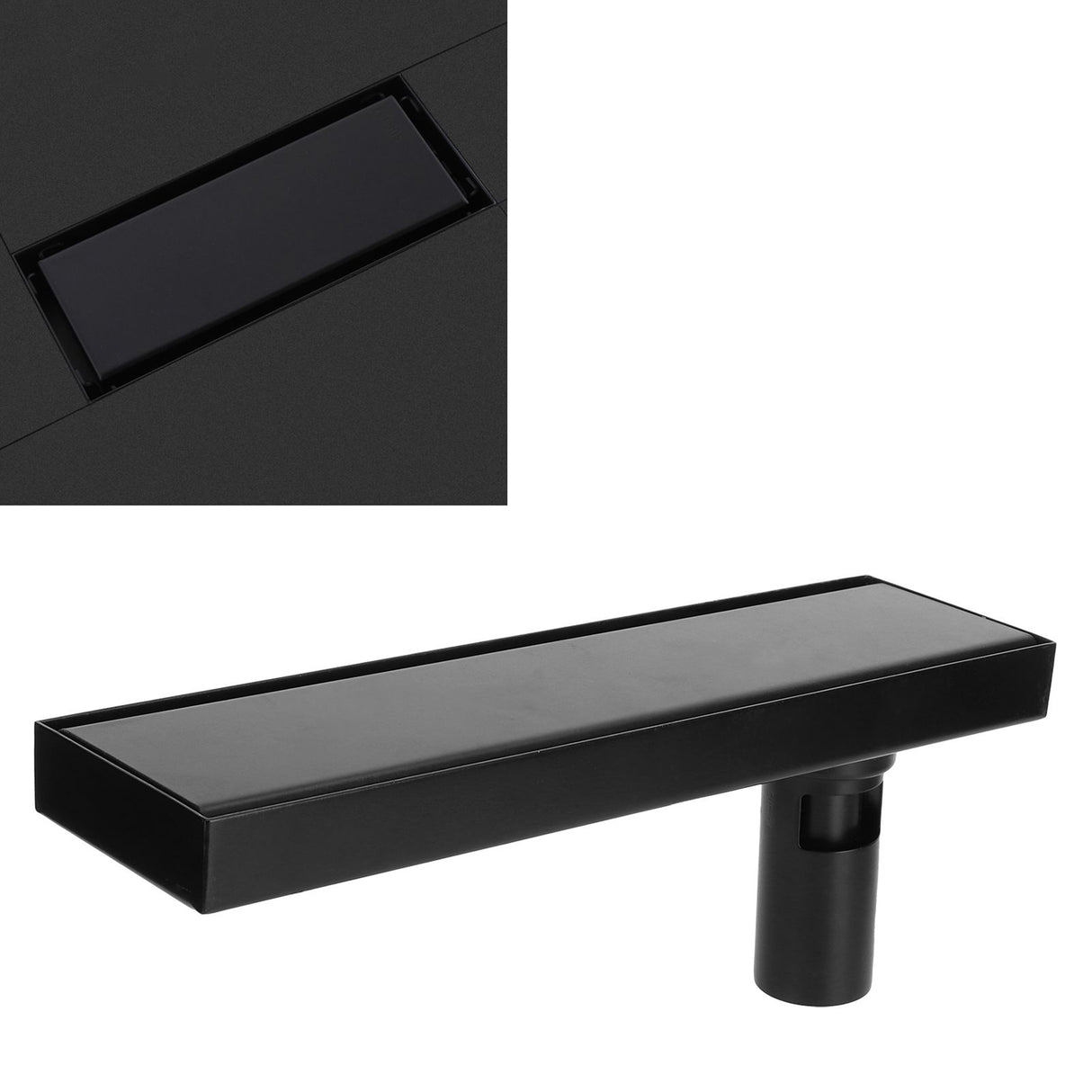 30cm Floor Drain 304 Stainless Steel Matte Black Linear Floor Concealed Drainer with Removable Cover