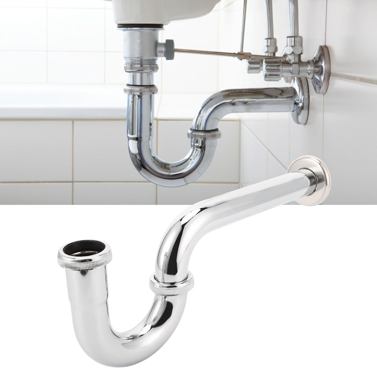 Sink Siphon Trap Waste Drain Valve Kit Washbasin Syphon Draining Pipe Plumbing Equipment