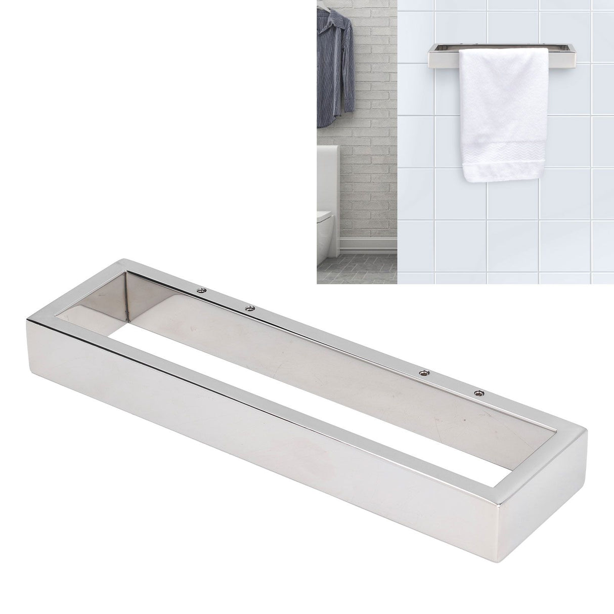 Towel Rack 304 Stainless Steel Bright Color Wall Mounted Multipurpose Rustproof Holder for Bathroom Kitchen