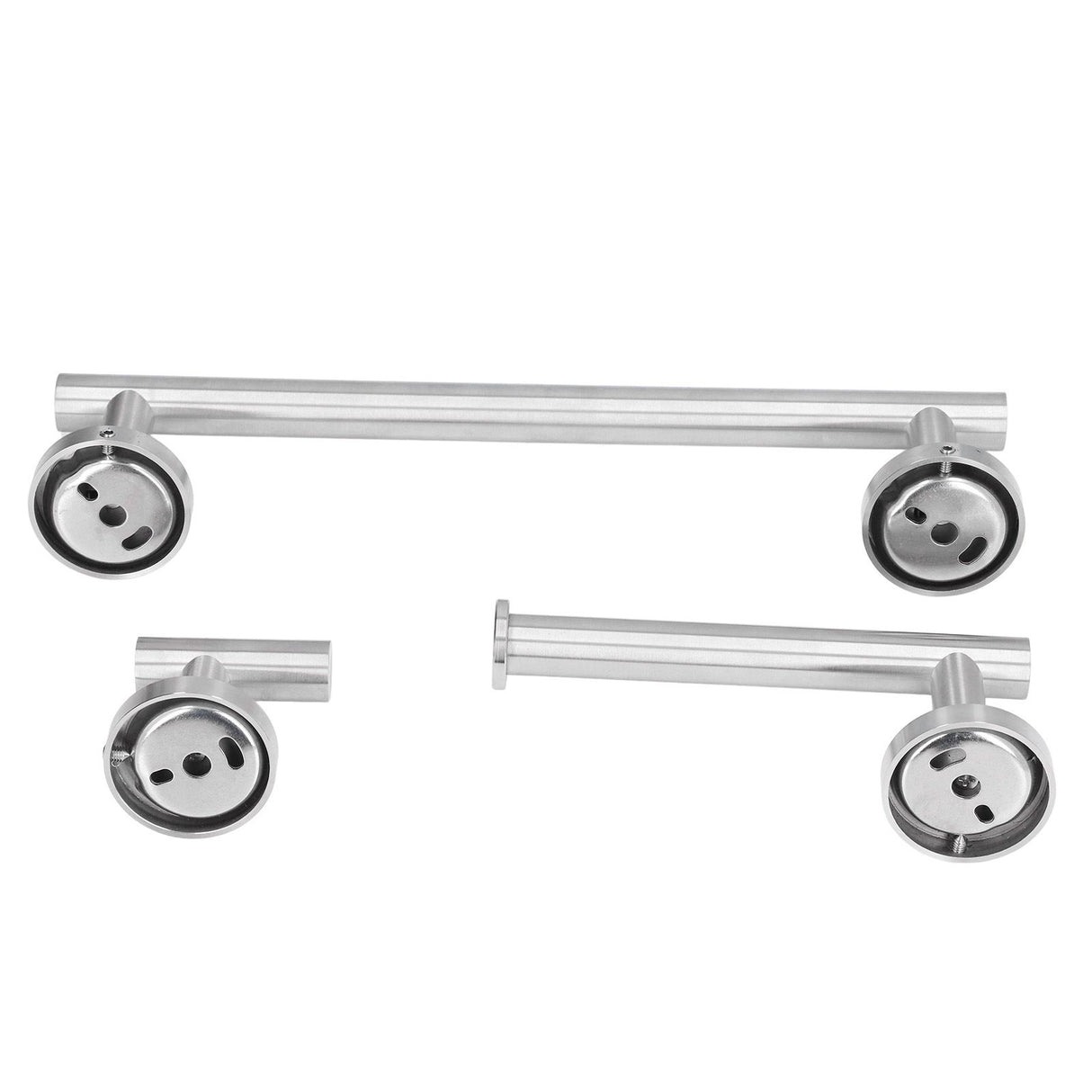 Stainless Steel Towel Rack Smoother Edges Orderly Storage Rust Proof Bathroom Towel Shelf for Wardrobe Kitchen BedroomSilver Three Piece Set