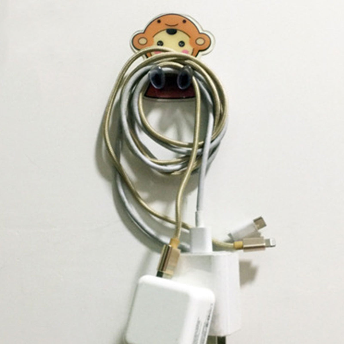 Wall Hangers Animal Pattern PET ABS Material Stable Load Bearing Self Adhesive Hooks for Office for Power CordMonkey