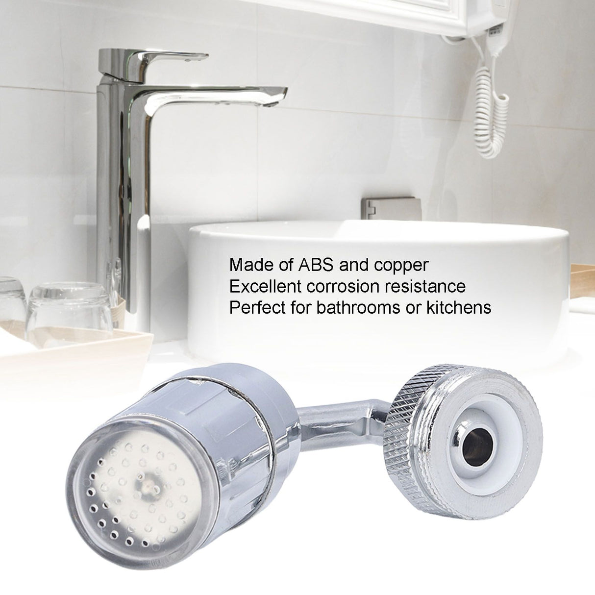 Water Faucet Fashion LED Tricolor Temperature Control Faucet for Bathroom Kitchen 3/4in External Teeth
