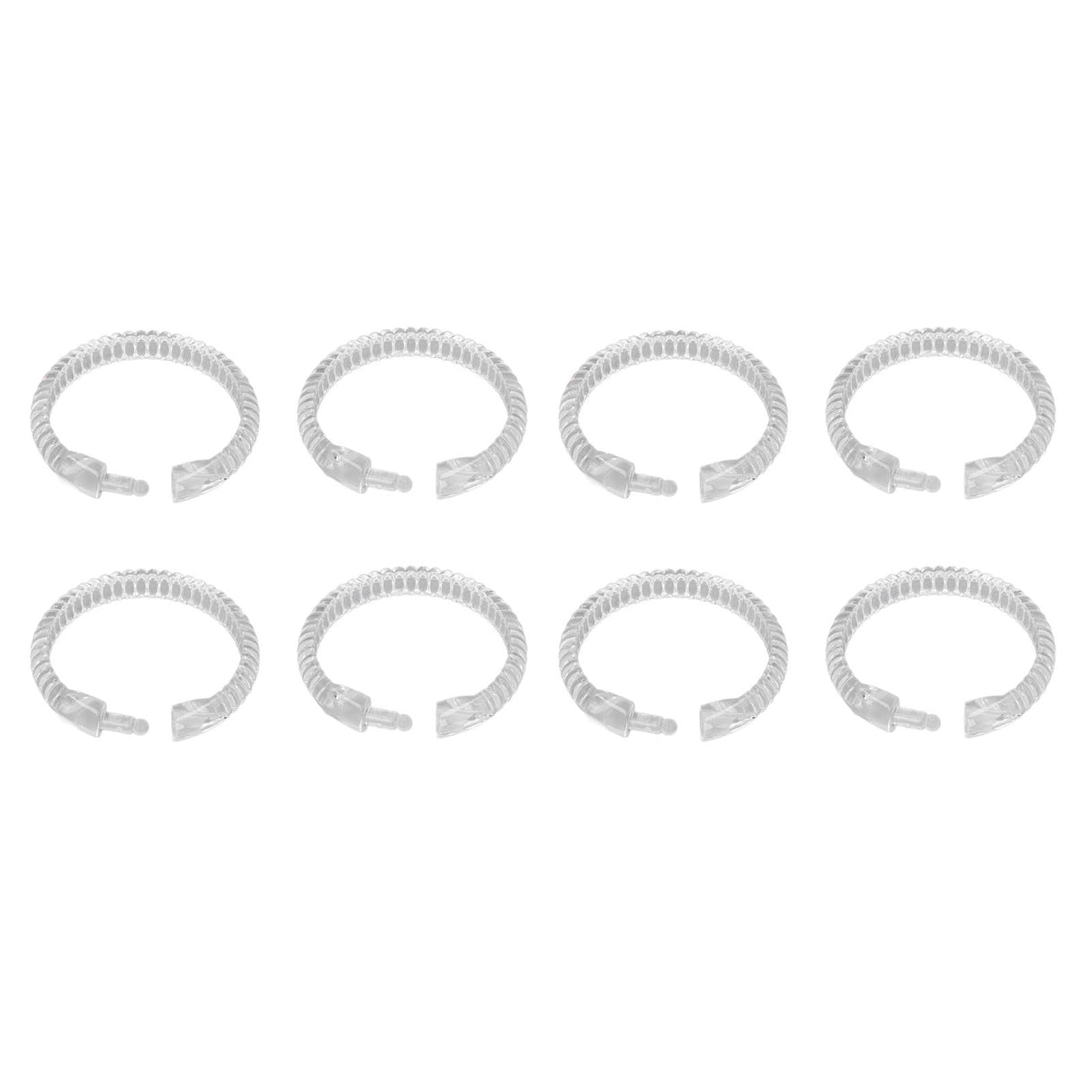 24Pcs Curtain Rings ABS Transparent O Shape Shower Curtain Hooks for Bathroom Shower Rod