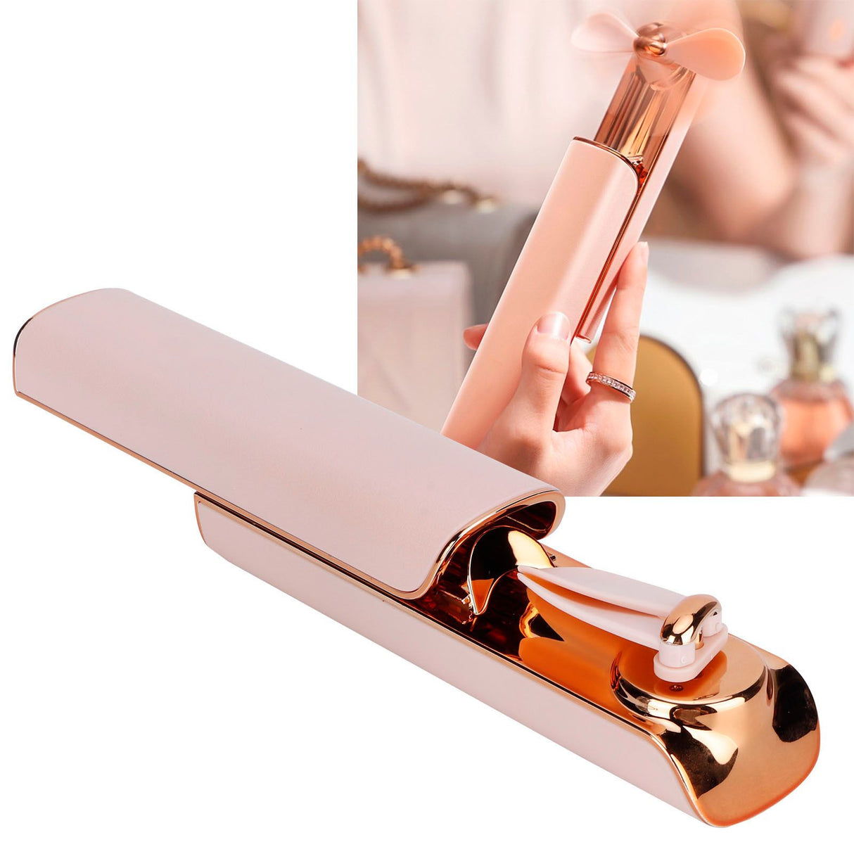 Portable Mini Electric Fan USB Rechargeable Handheld Cooling Fan for Outdoor Traveling