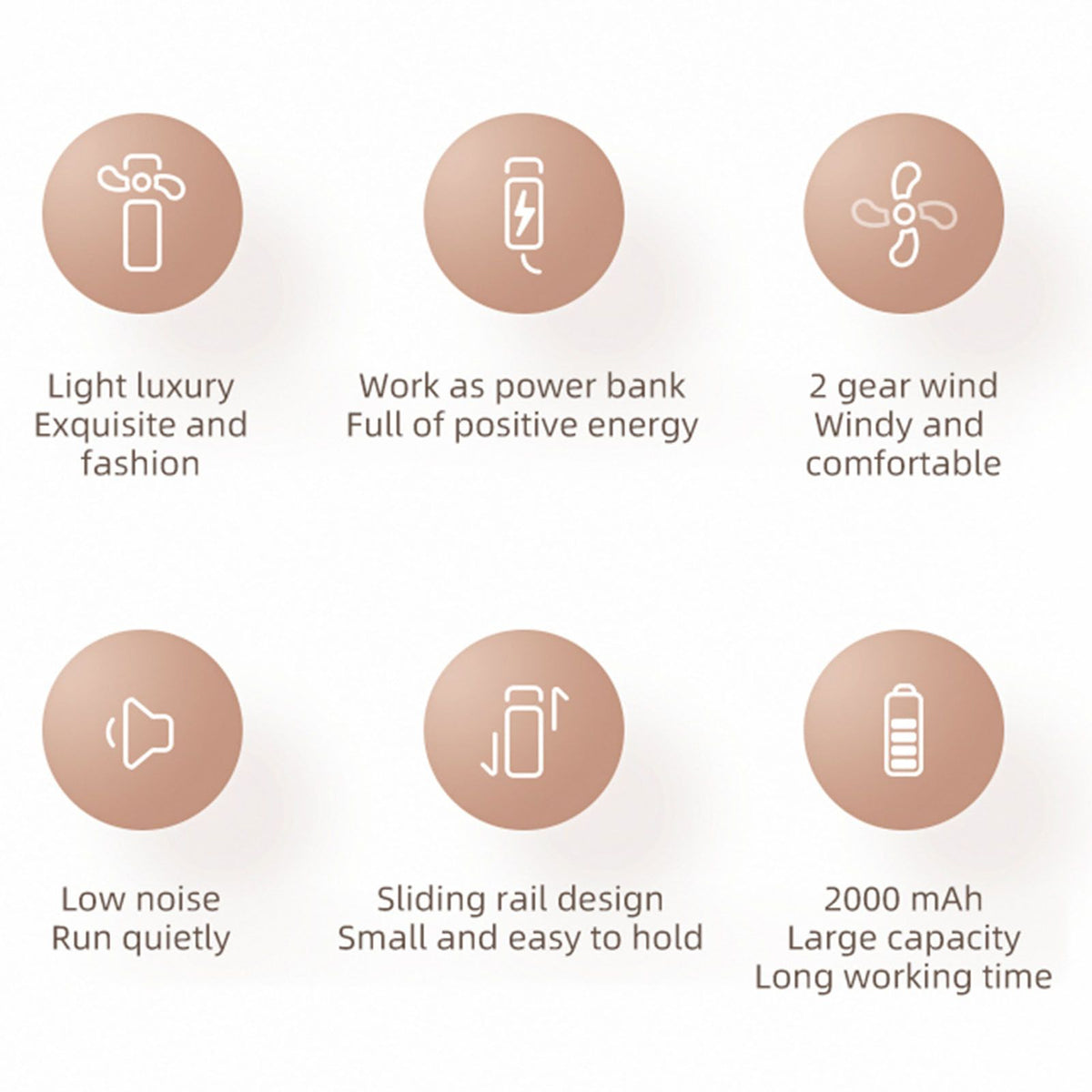 Portable Mini Electric Fan USB Rechargeable Handheld Cooling Fan for Outdoor Traveling