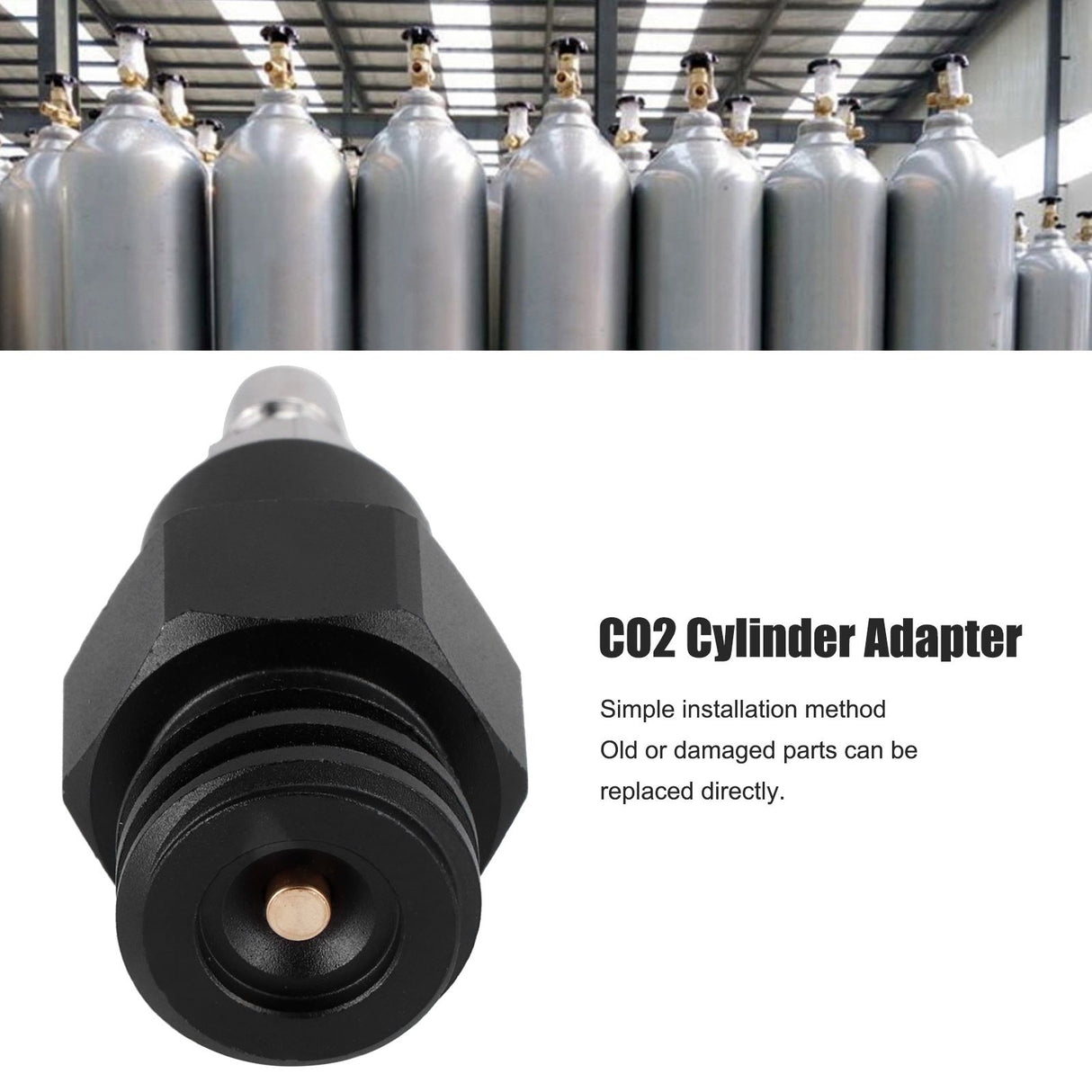 8mm Male Quick Plug to Male Thread TR21-4 CO2 Cylinder Tank Adapter Connector for Soda Club(Black )