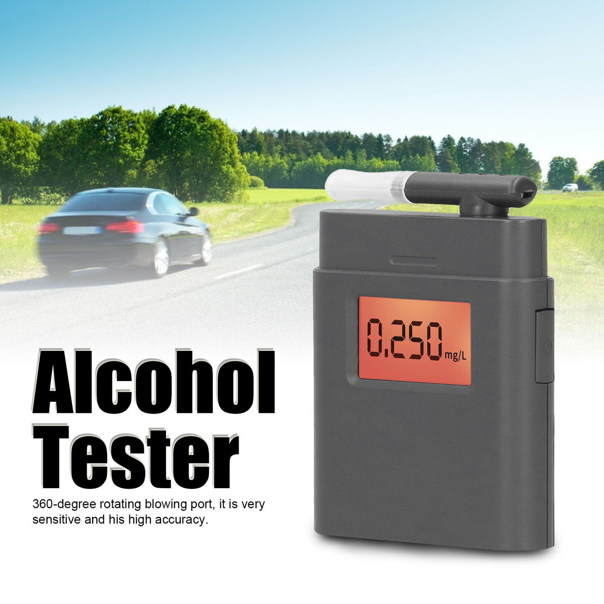 Alcohol Tester Portable Breathalyzer Analyzer High Accuracy Alcohol Breath Detector