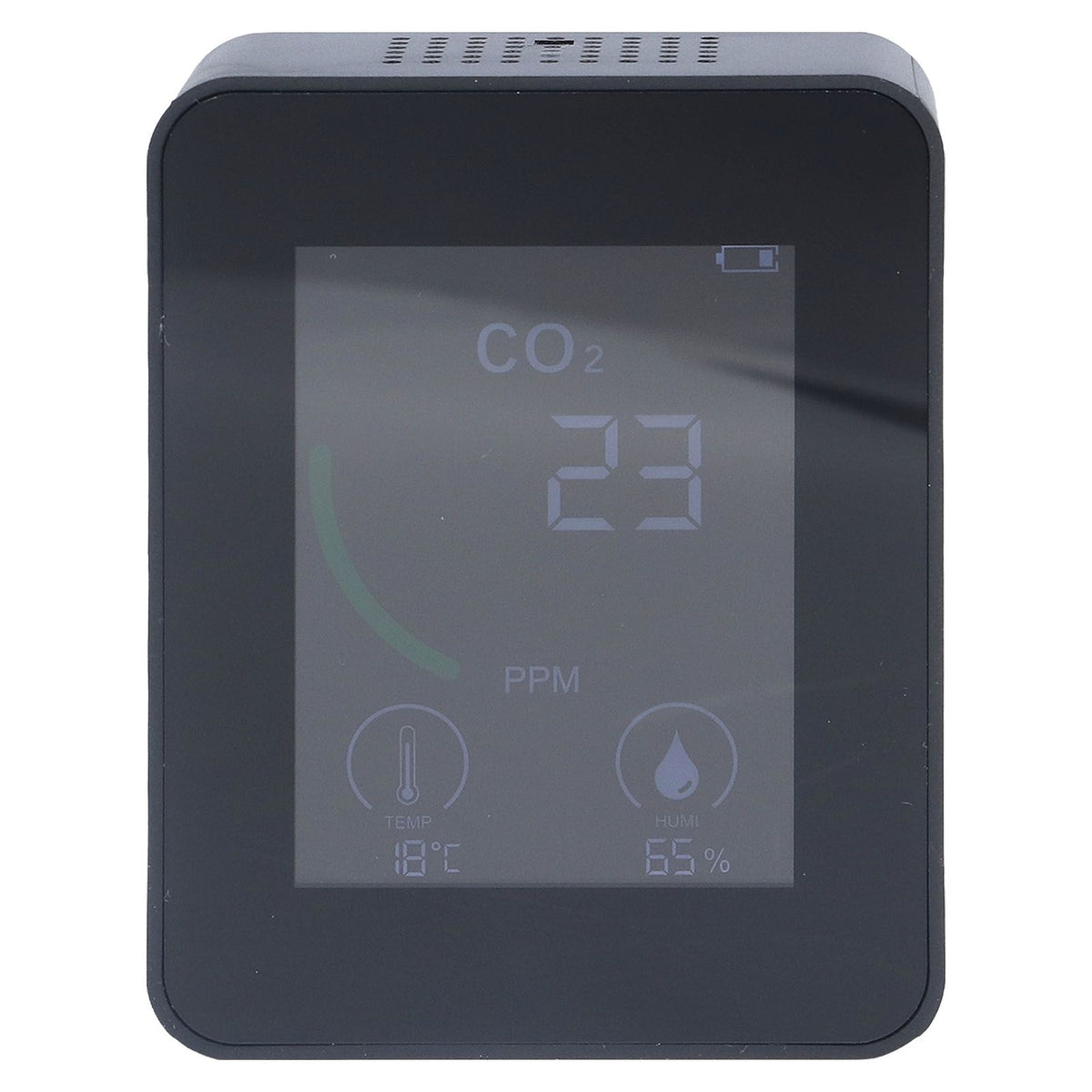 Bluetooth Carbon Dioxide Air Quality Monitor TVOC Tester 60 Day Data Storage Humidity Temperature Meter USB Power SupplyBlack