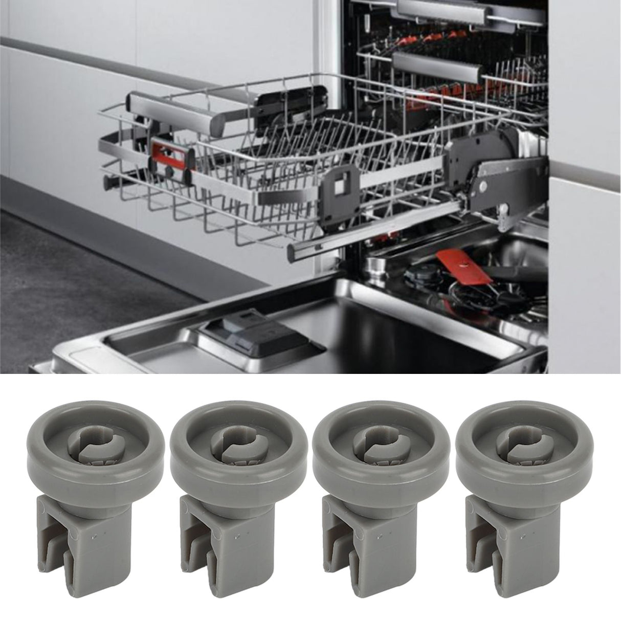 4pcs Dishwasher Lower Rack Wheel Dishwasher Wheel Replacement Part for AEG Favorit for Privileg for Zanussi