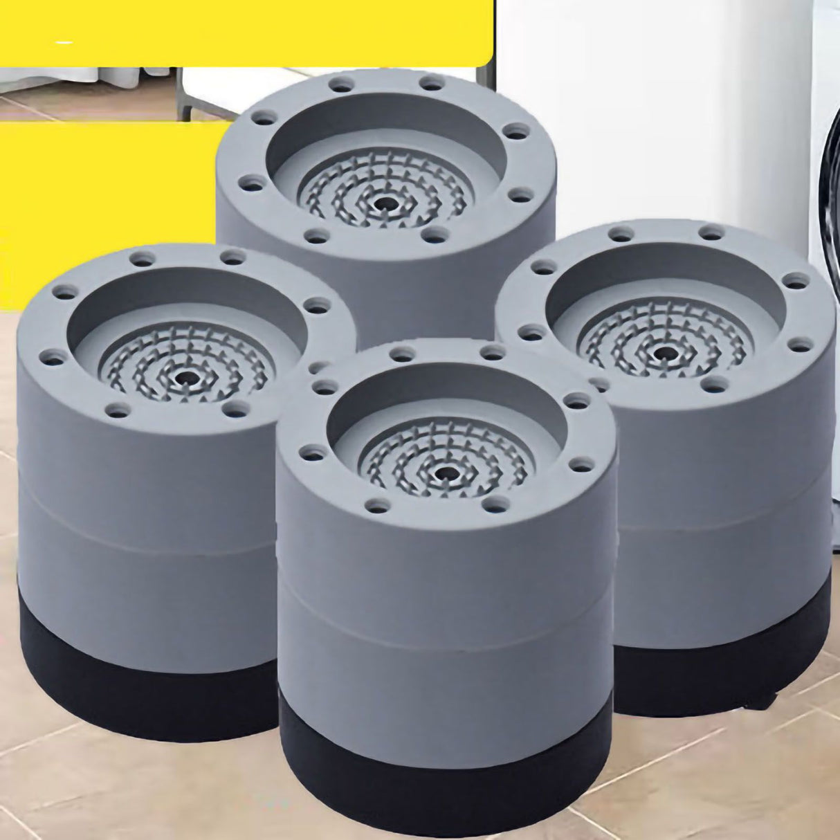 Wash Machine Feet Mat Shock Absorption Resin Fiber PVC Washing Machine Riser for Home Increase 6cm/2.4in