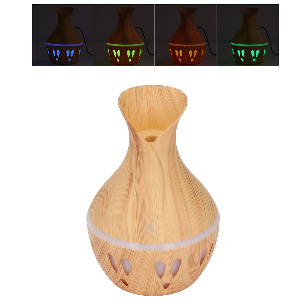 300ml Essential Oil Diffuser Wood Grain USB Powered 7 Colors LED Low Noise Mist Humidifier for Bedroom Office