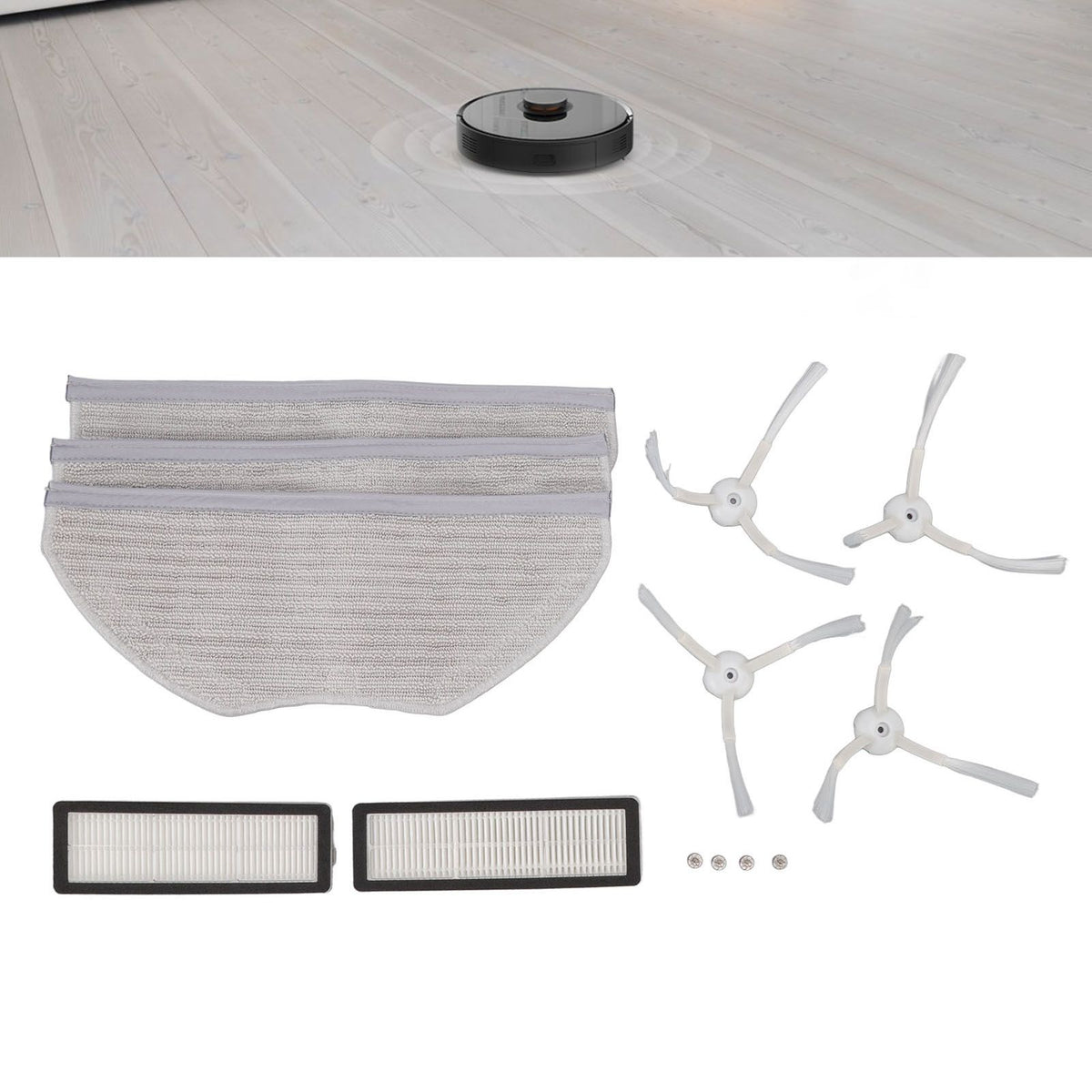 Sweeper Side Brush Filter Mopping Cloths Set Anti Winding Robot Vacuum Cleaner Replacement Accessories for Mijia STFCR01SZ